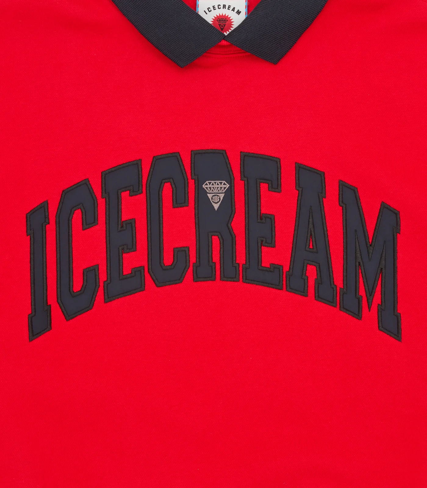 COLLARED WARM UP SWEATSHIRT - RED - Image 4