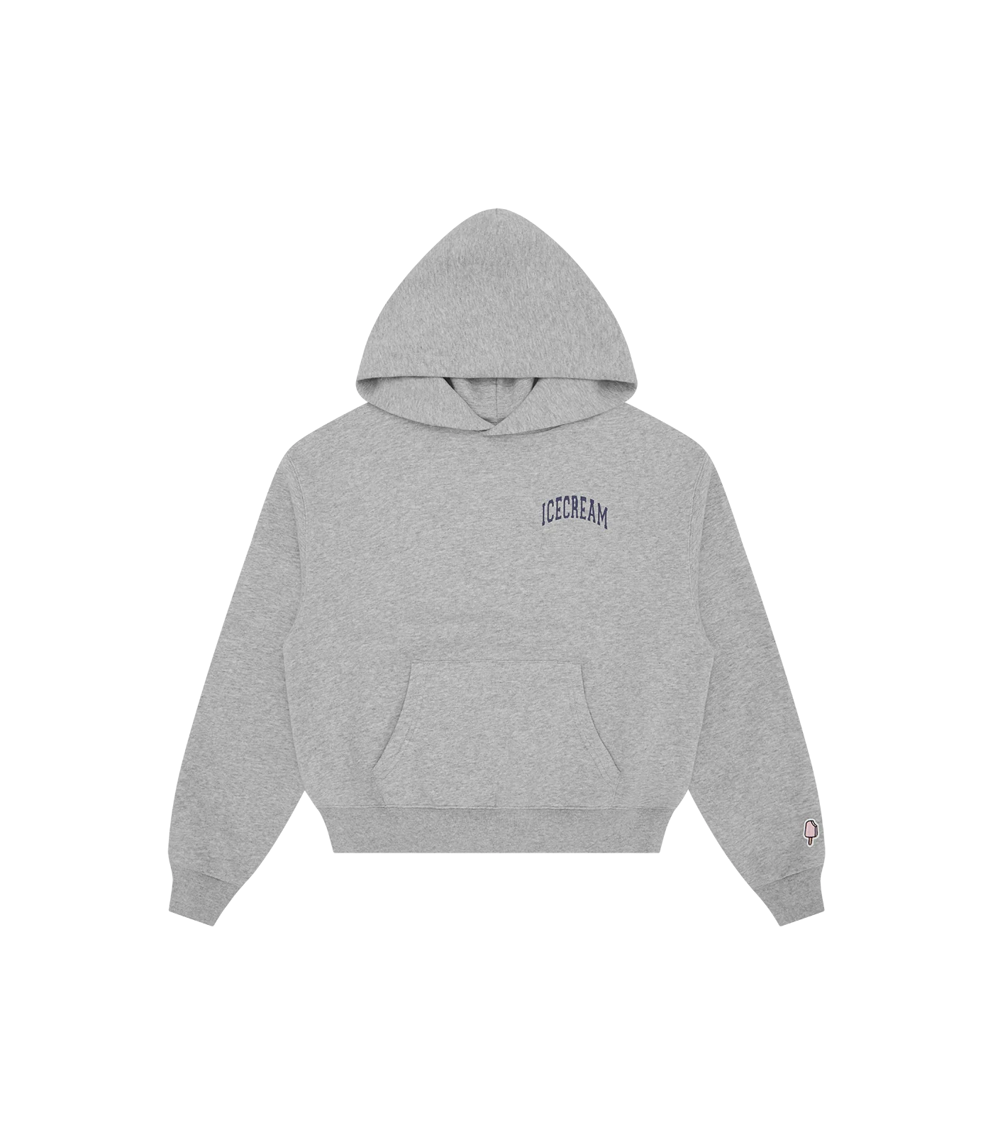 COLLEGE CROPPED POPOVER HOOD - HEATHER GREY