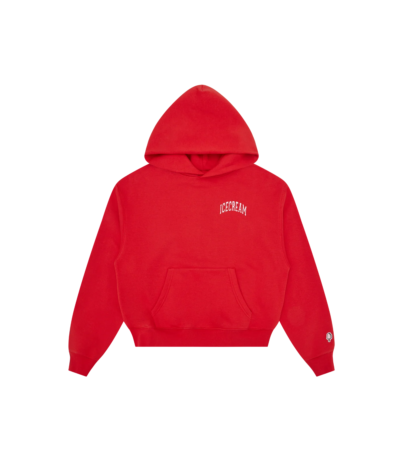 COLLEGE CROPPED POPOVER HOOD - RED