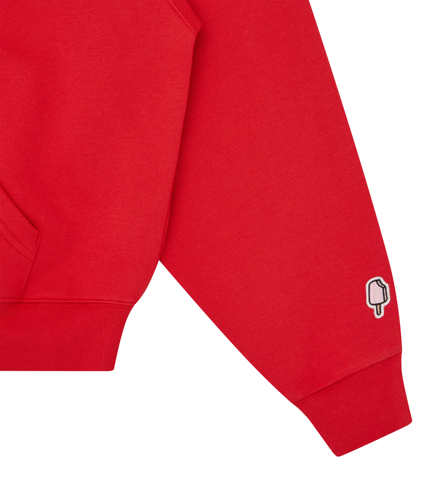 COLLEGE CROPPED POPOVER HOOD - RED - Image 5