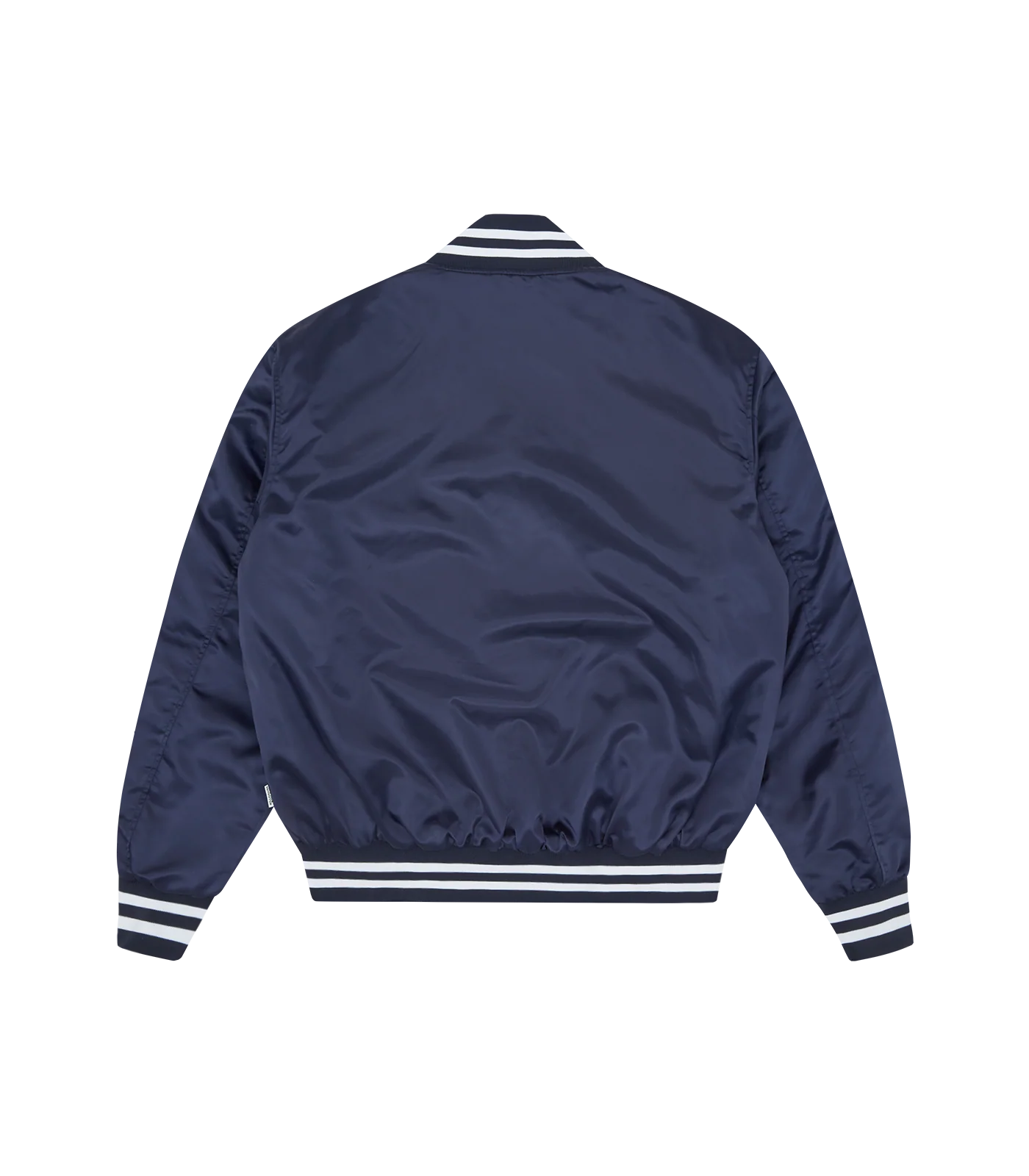 COLLEGE SATIN BOMBER JACKET - NAVY - Image 2