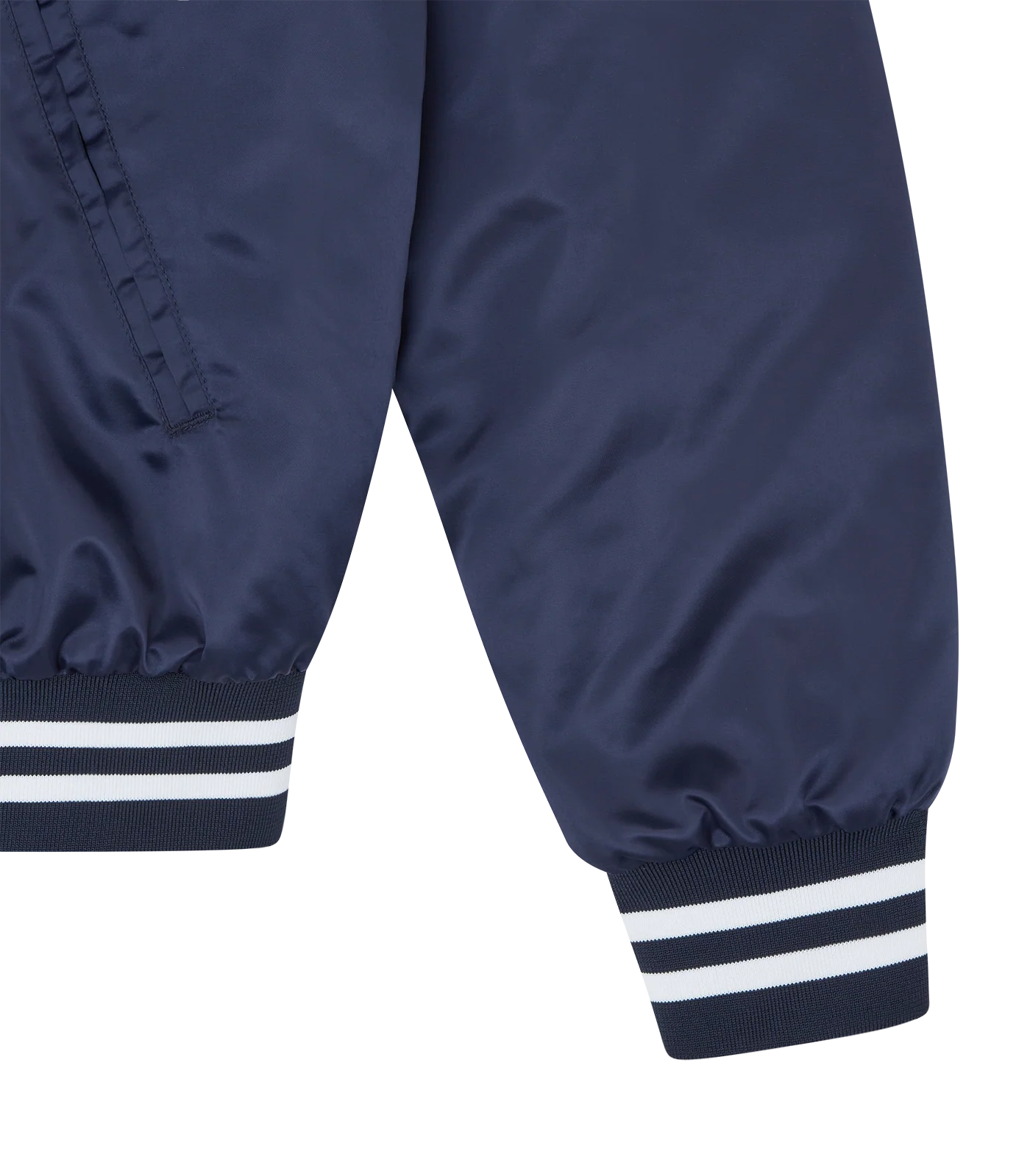 COLLEGE SATIN BOMBER JACKET - NAVY - Image 5