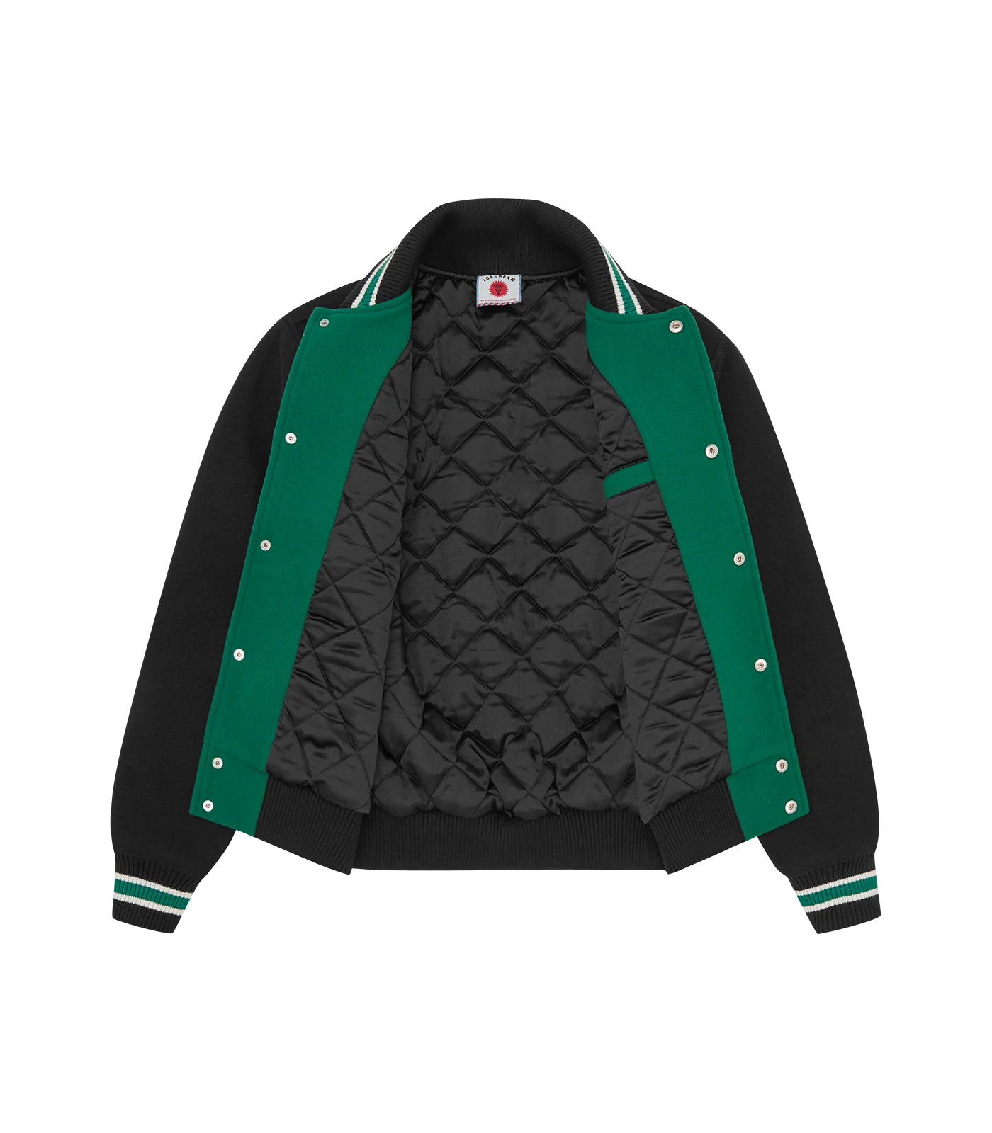 COLLEGE VARSITY JACKET - GREEN/BLACK - Image 5