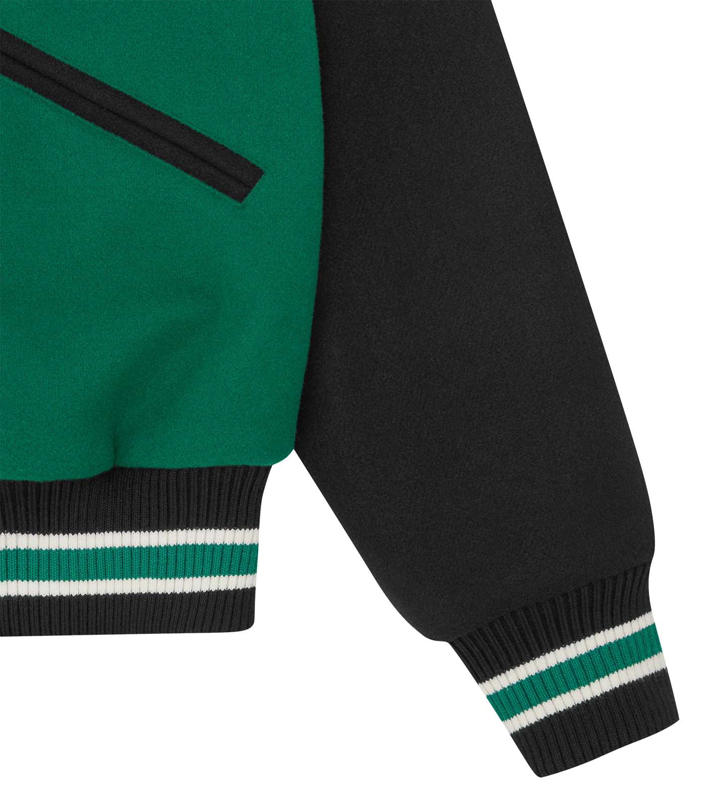 COLLEGE VARSITY JACKET - GREEN/BLACK - Image 7