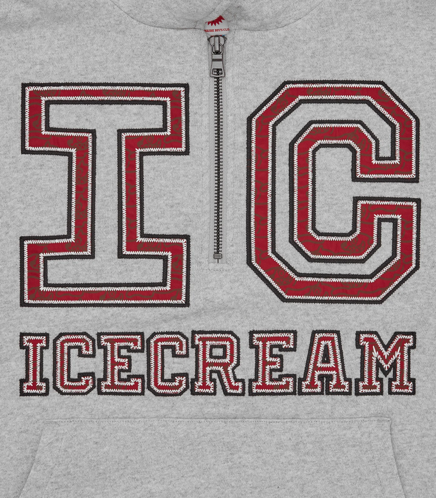 COLLEGIATE QUARTER ZIP SWEATSHIRT - HEATHER GREY - Image 4