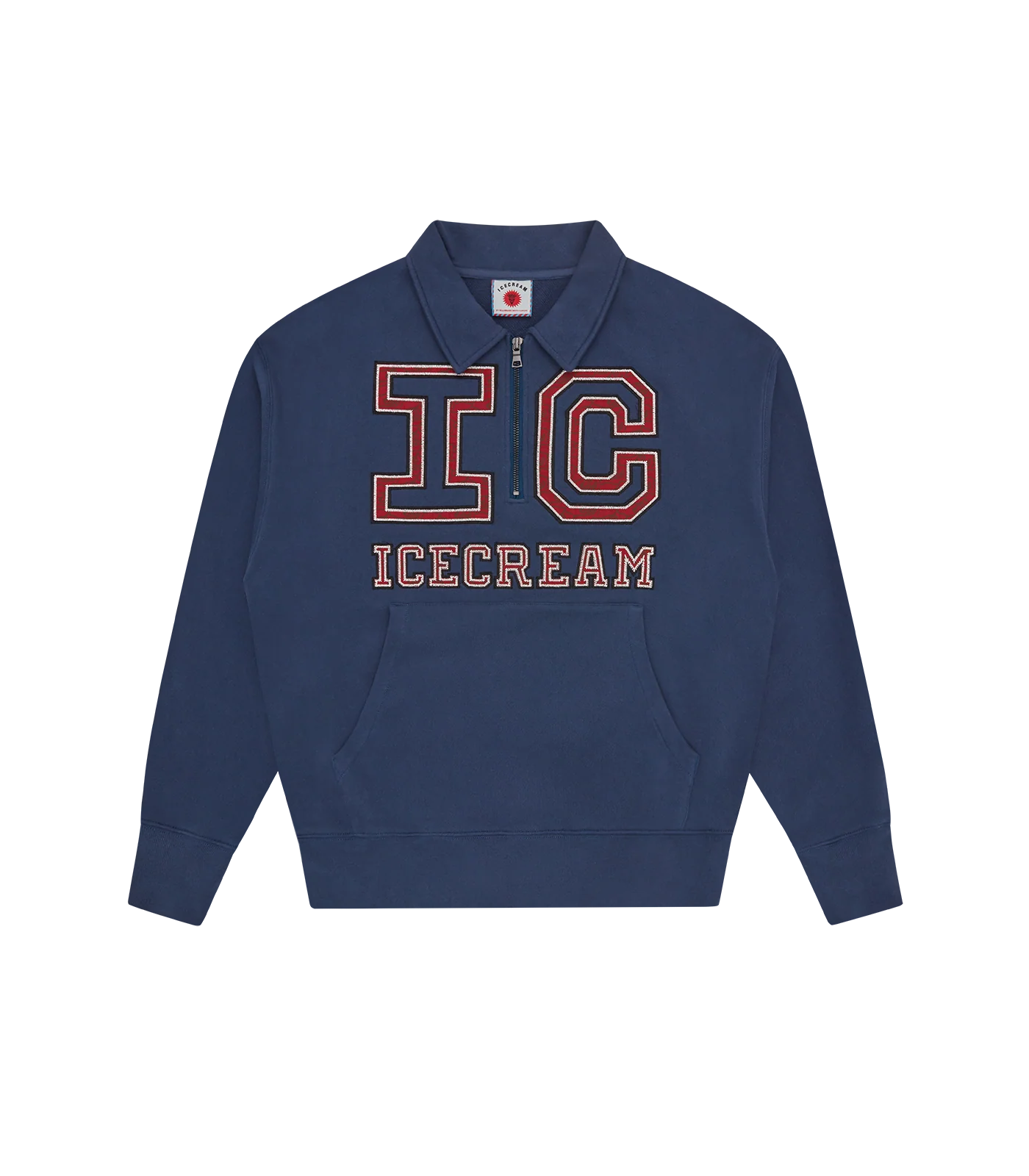 COLLEGIATE QUARTER ZIP SWEATSHIRT - NAVY