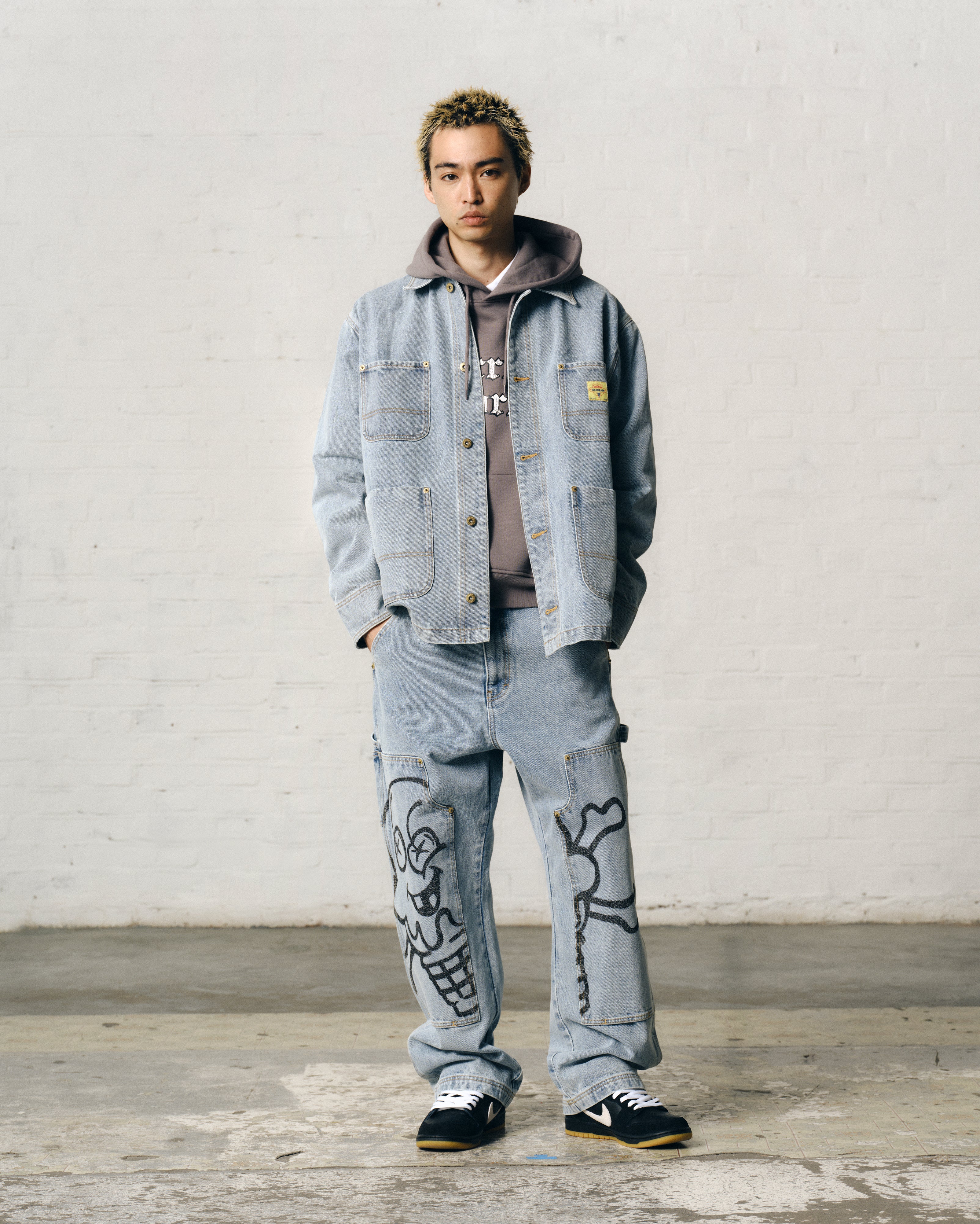 CONES & BONES DENIM CHORE JACKET - LIGHT WASH BLUE - Image 3