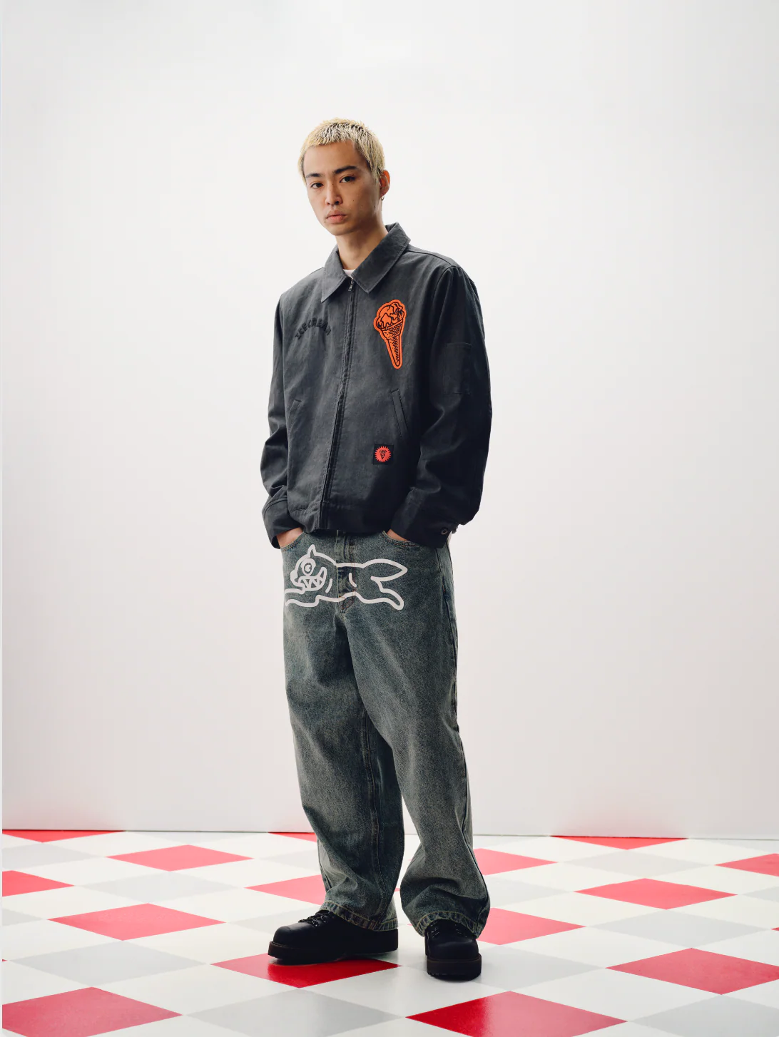 CONE PATCH WORK JACKET - WASHED BLACK - Image 3