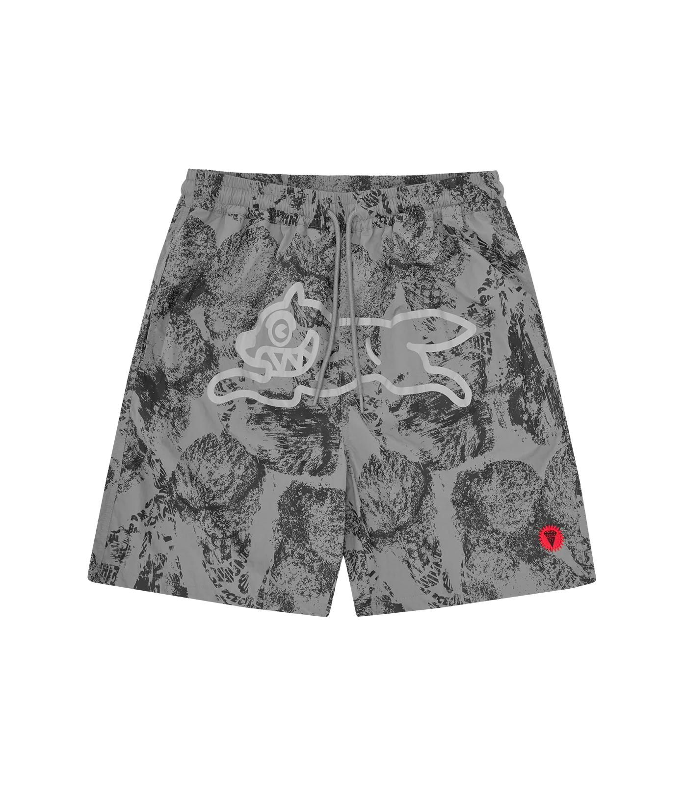 CONE STAMP RUNNING DOG SWIM SHORTS - GREY