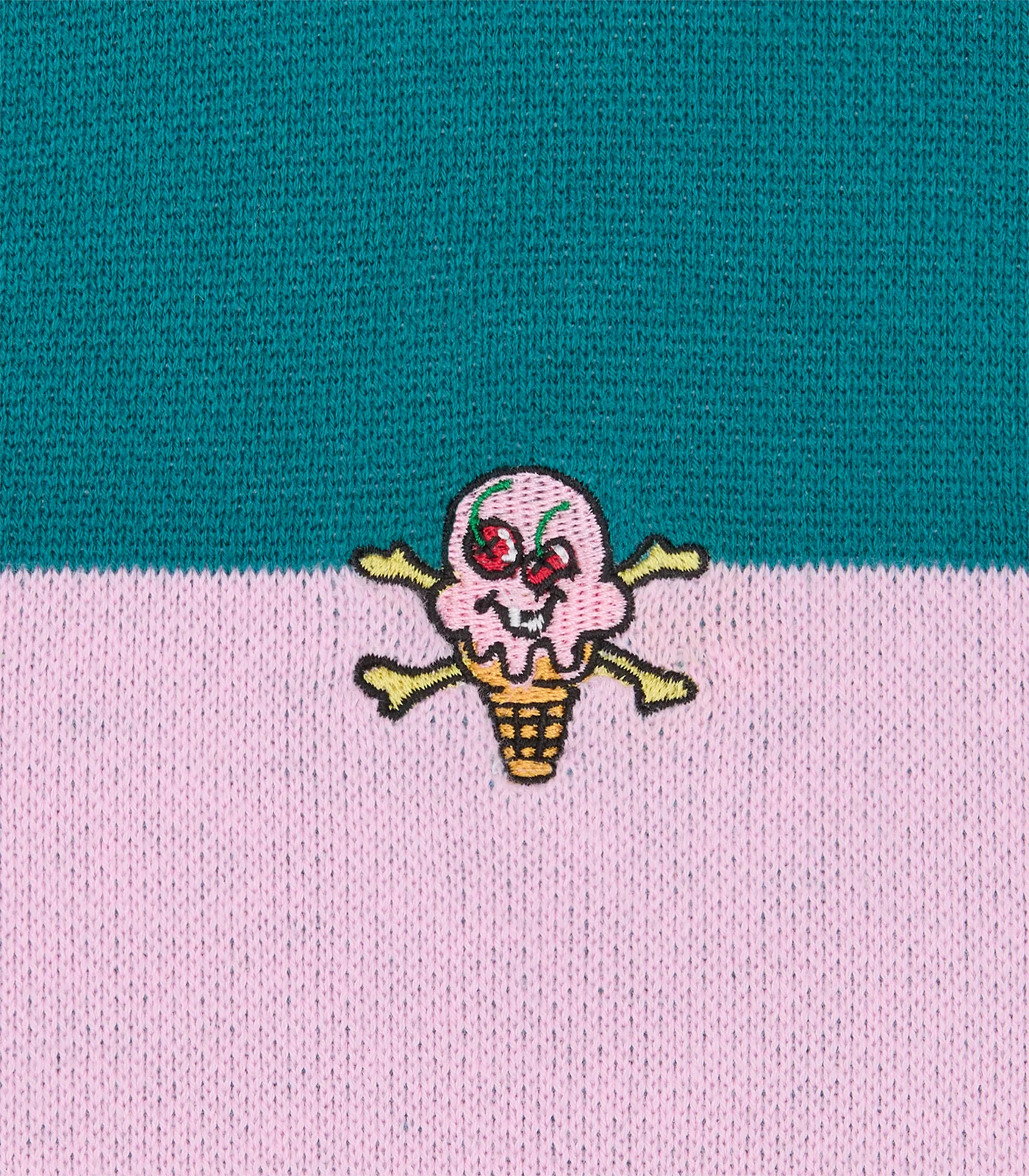 CONES & BONES STRIPED KNITTED CARDIGAN - PINK/GREEN STRIPE - Image 5