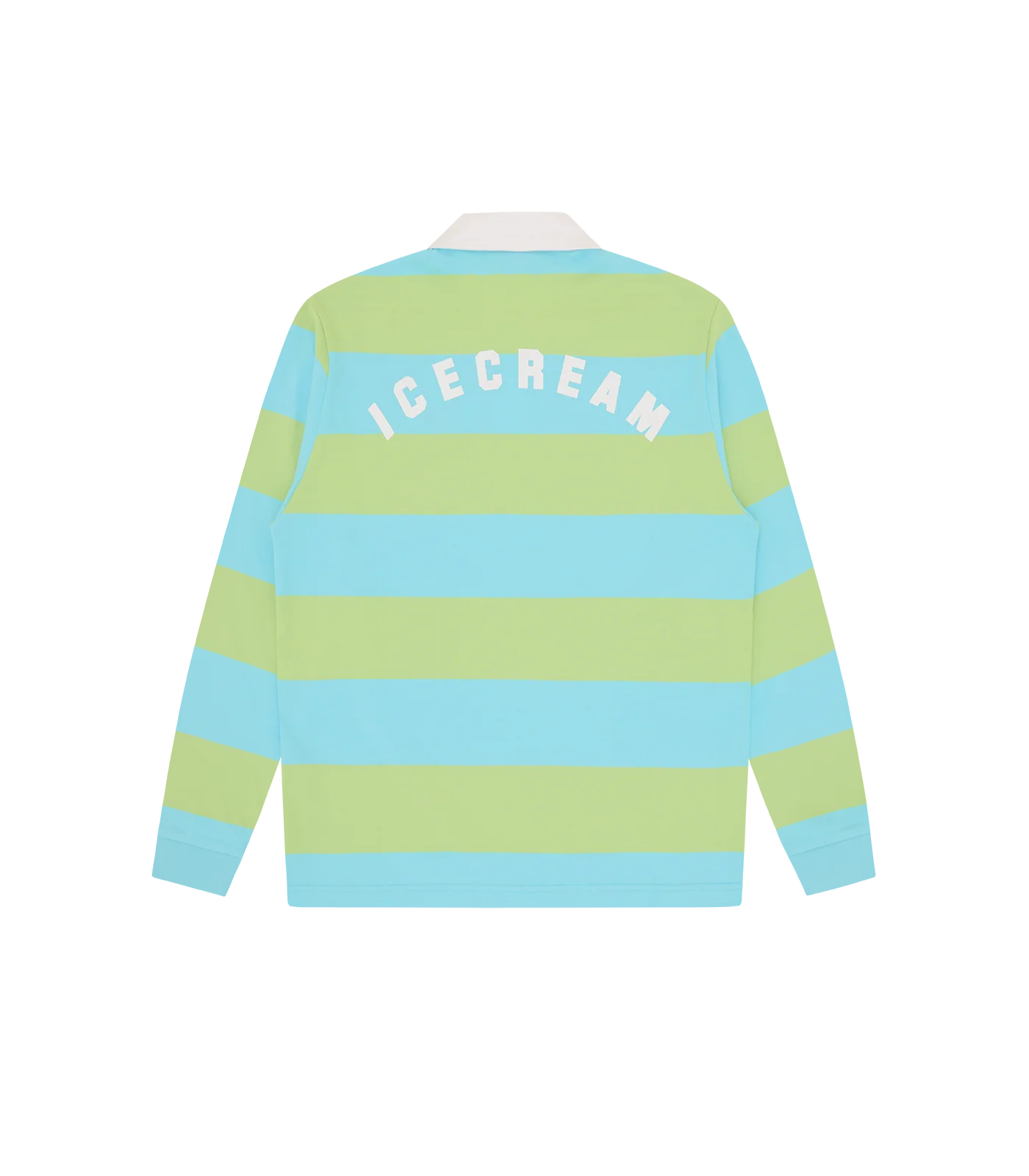 CONES & BONES STRIPED L/S RUGBY SHIRT - BLUE/GREEN - Image 2