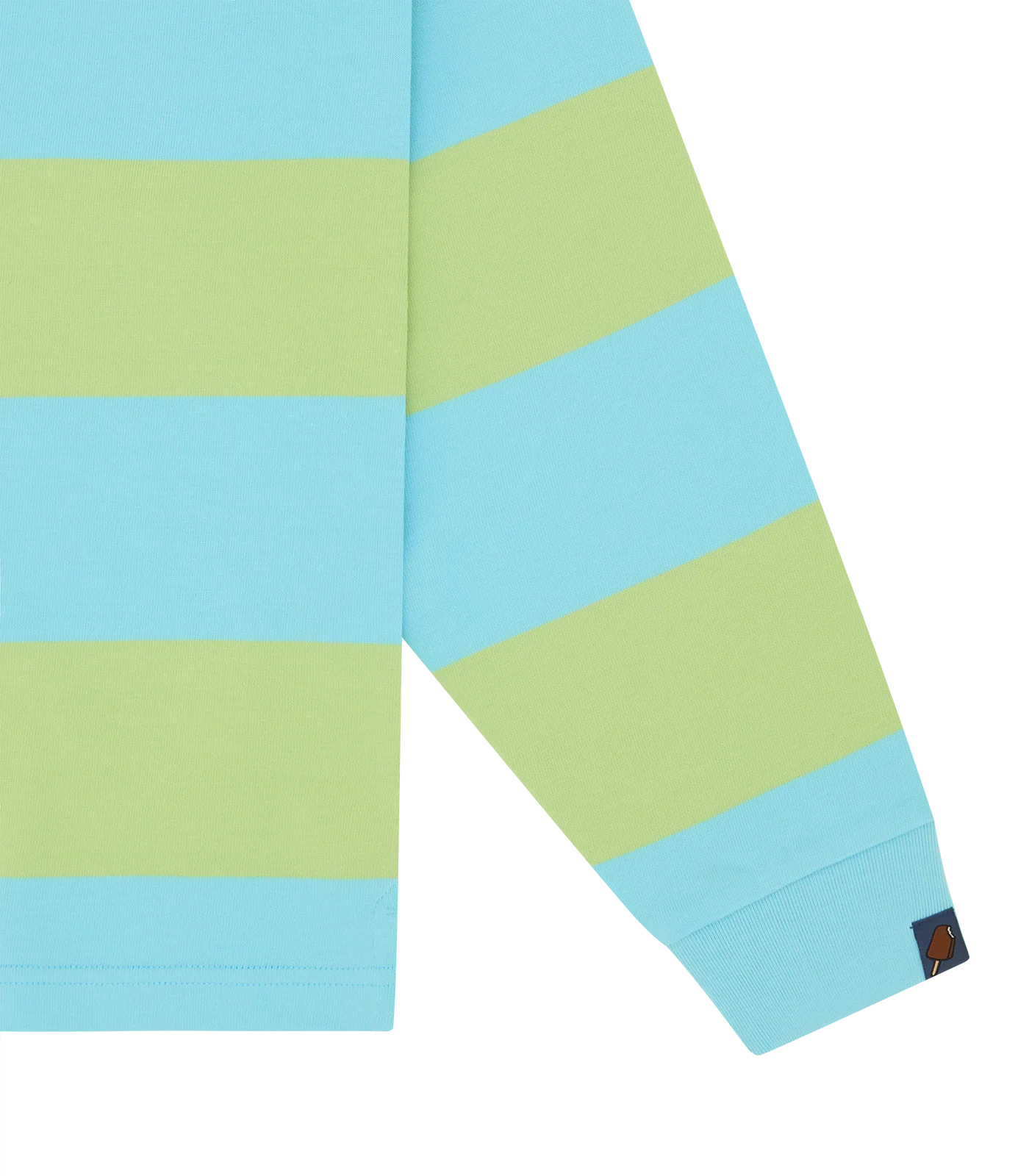 CONES & BONES STRIPED L/S RUGBY SHIRT - BLUE/GREEN - Image 4