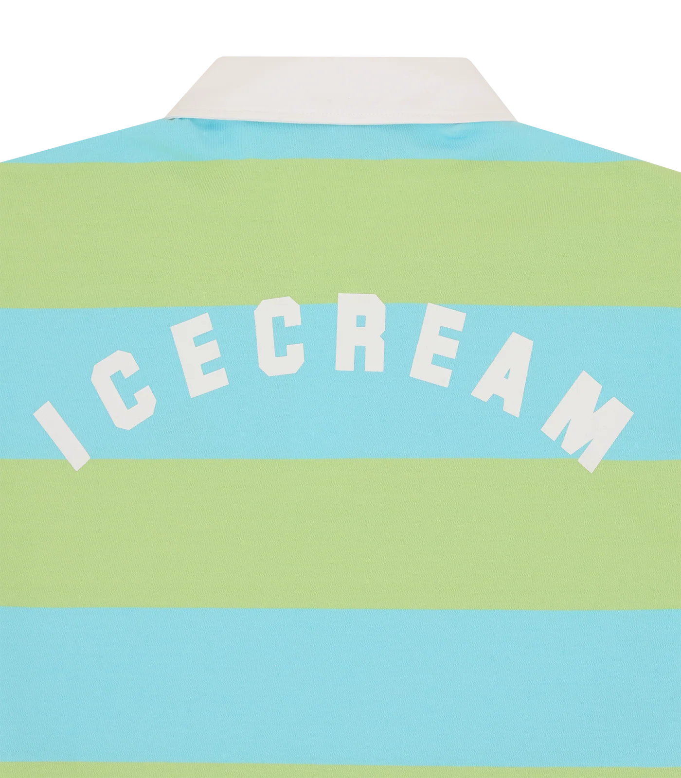 CONES & BONES STRIPED L/S RUGBY SHIRT - BLUE/GREEN - Image 5