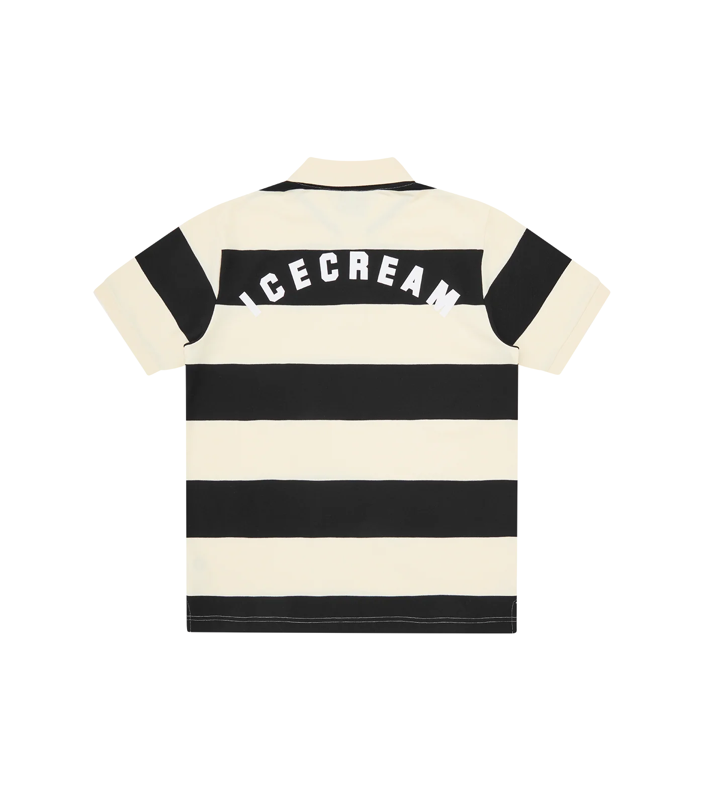 CONES & BONES STRIPED POLO SHIRT - BLACK/OFF-WHITE - Image 2