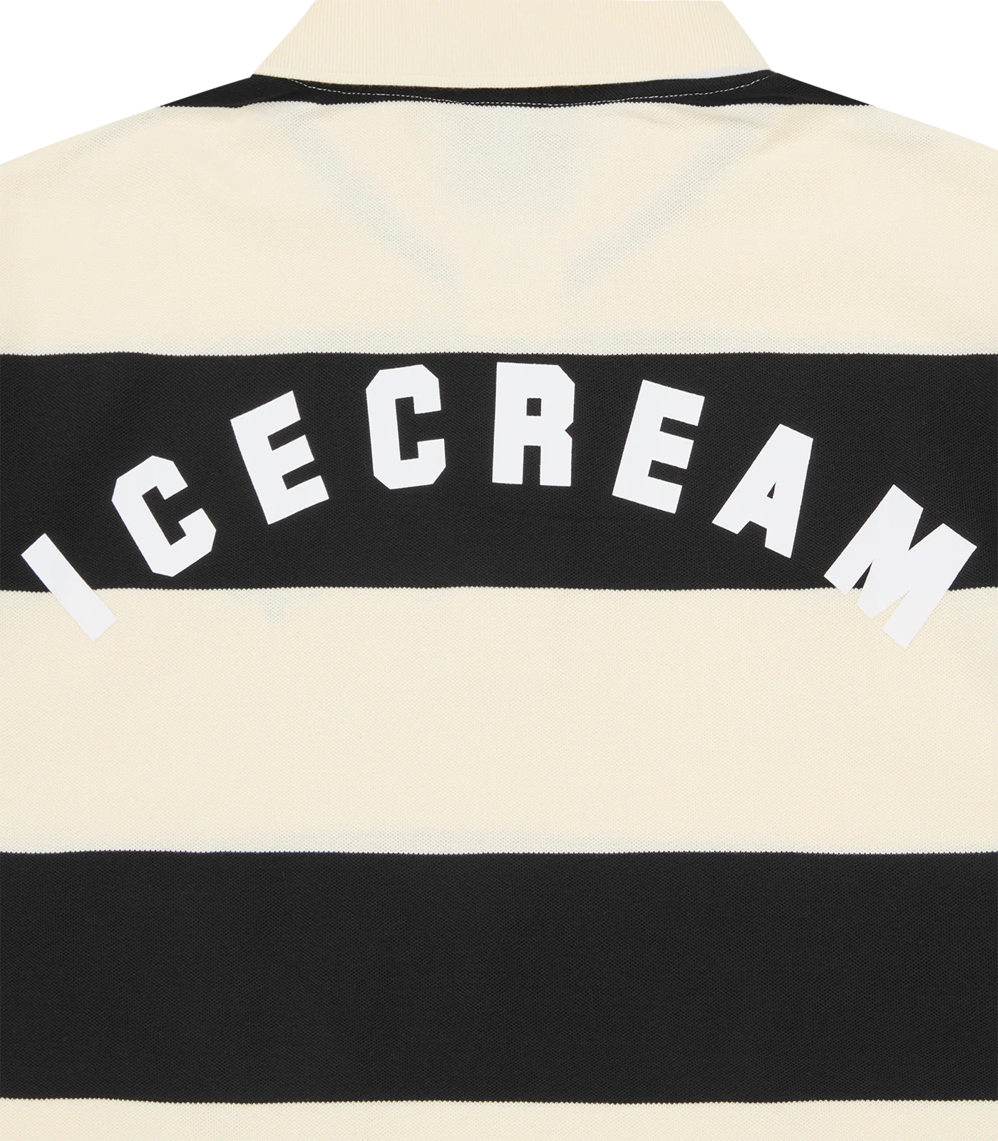 CONES & BONES STRIPED POLO SHIRT - BLACK/OFF-WHITE - Image 4