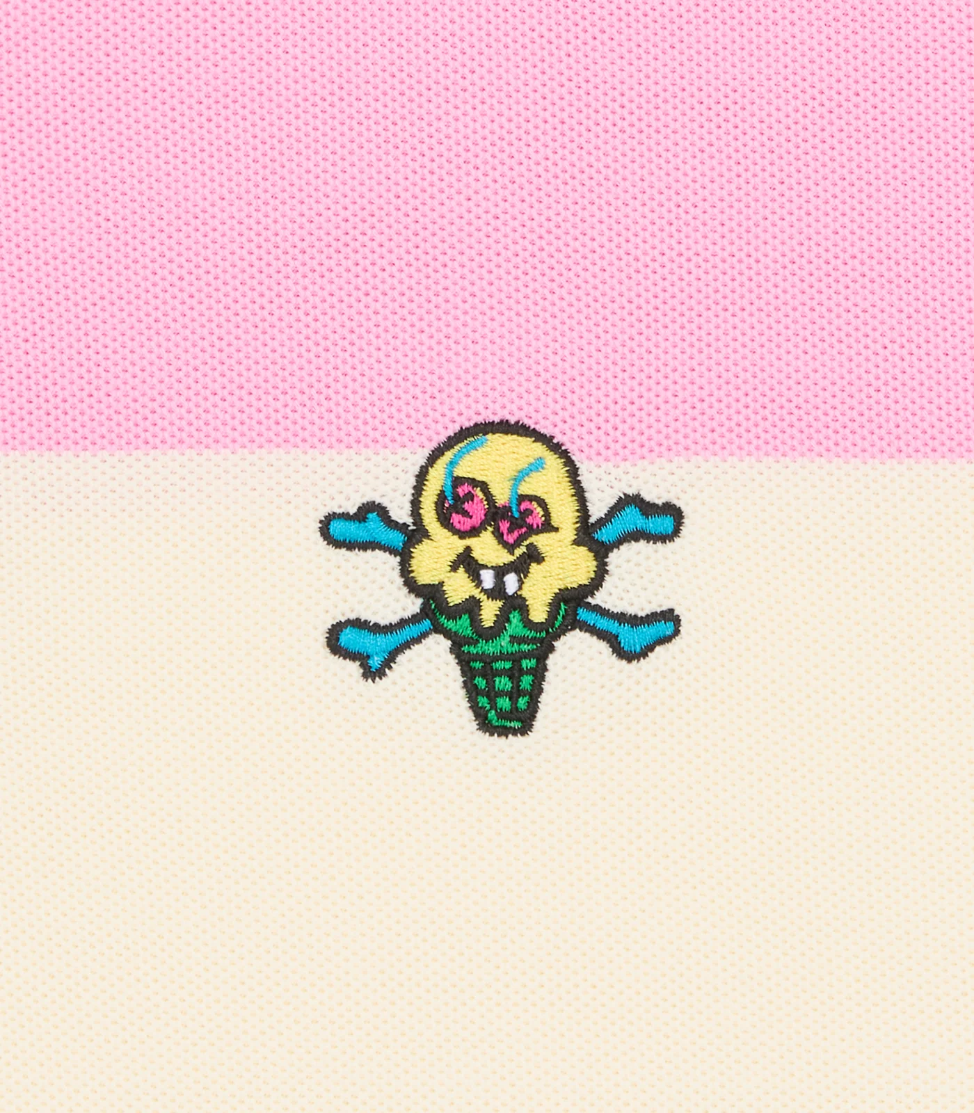 CONES & BONES STRIPED POLO SHIRT - PINK/CREAM - Image 3