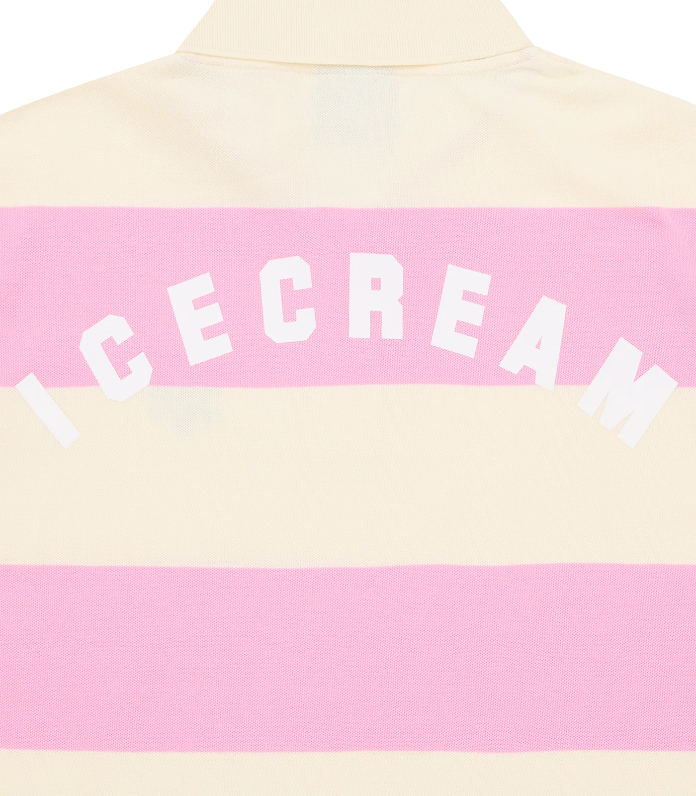 CONES & BONES STRIPED POLO SHIRT - PINK/CREAM - Image 4
