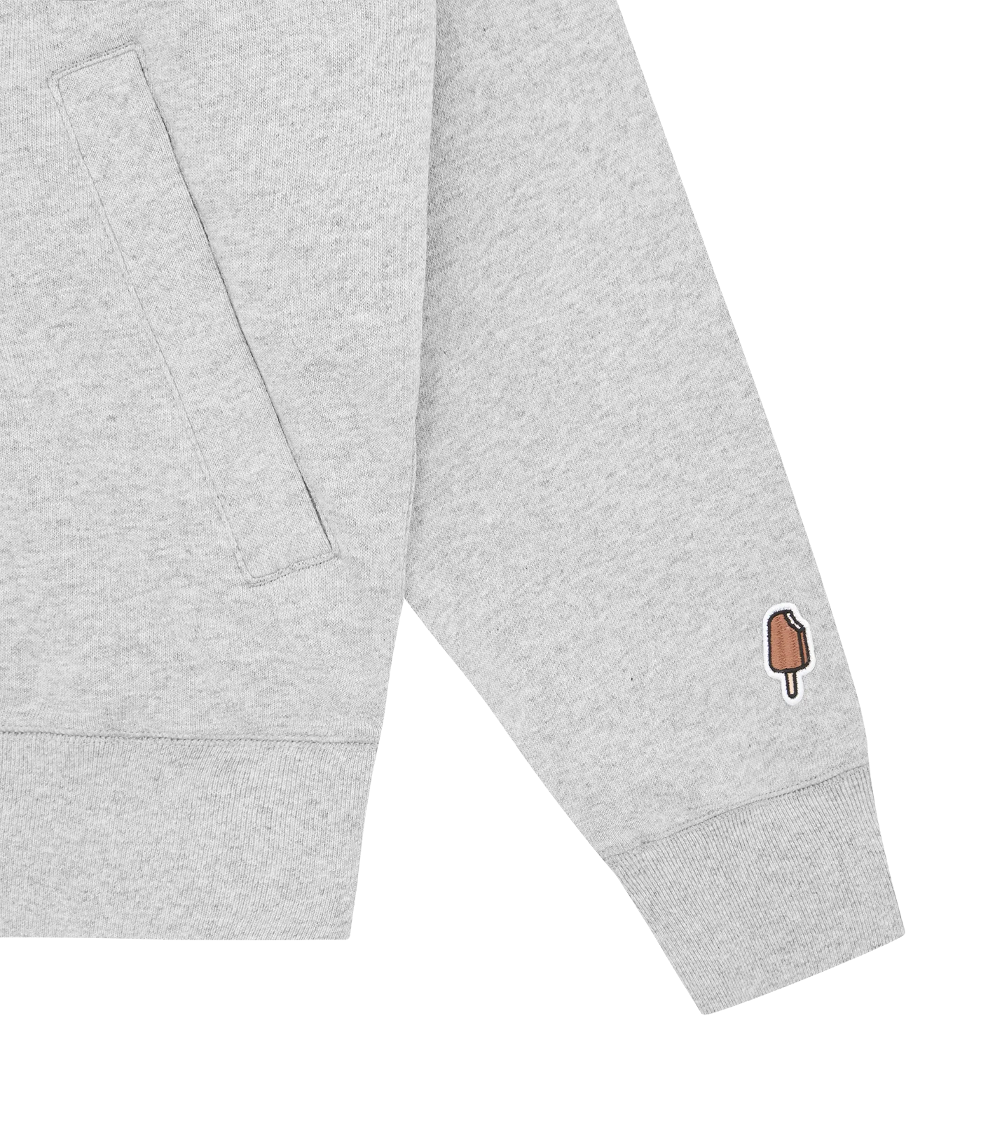 CONES & BONES ZIP THROUGH HOOD - HEATHER GREY - Image 4