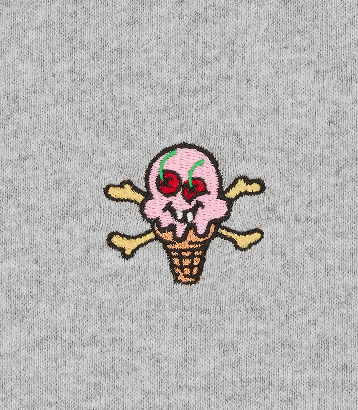 CONES & BONES ZIP THROUGH HOOD - HEATHER GREY - Image 4