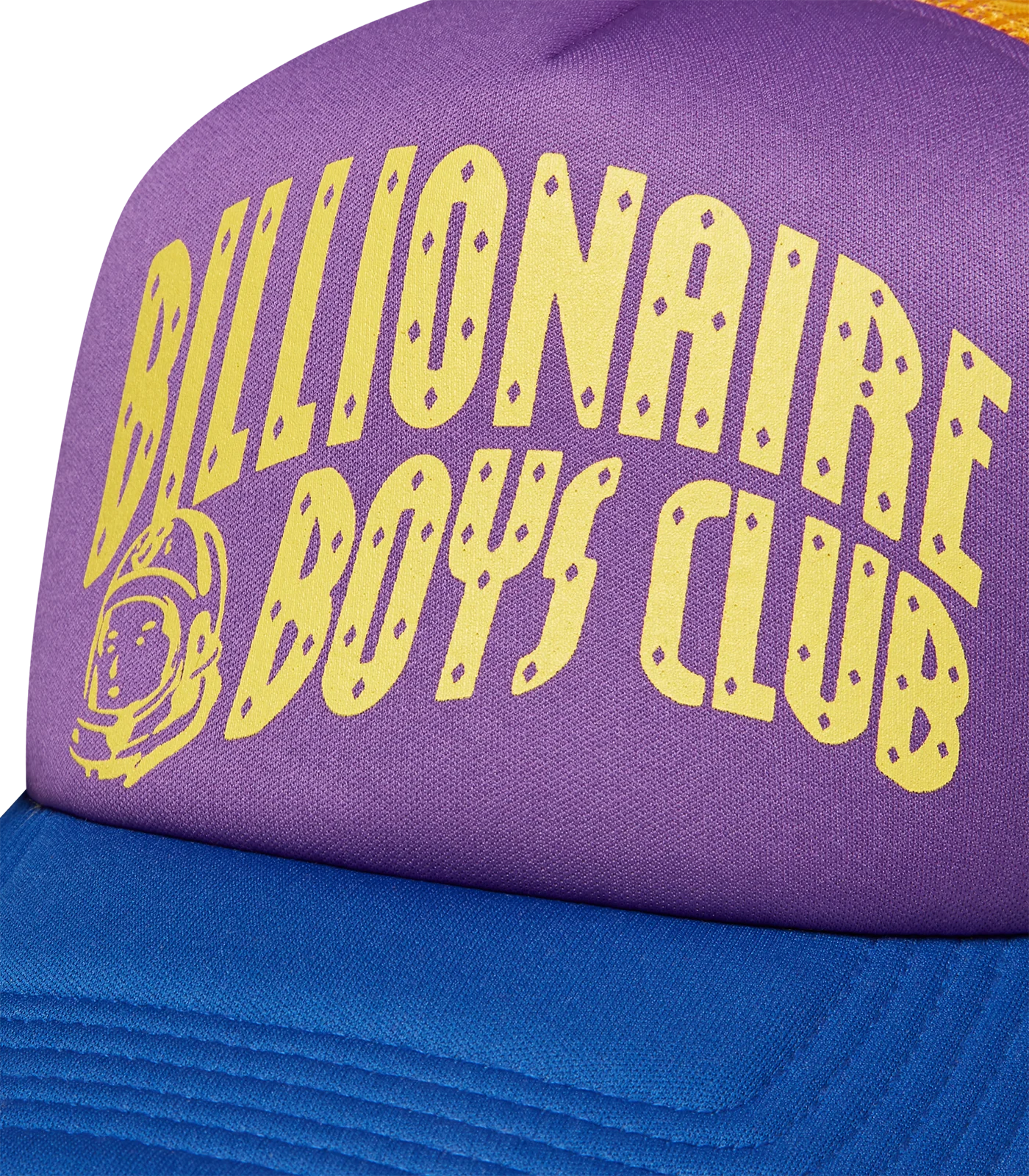 CONTRAST ARCH LOGO MESH TRUCKER CAP - PURPLE/BLUE - Image 3