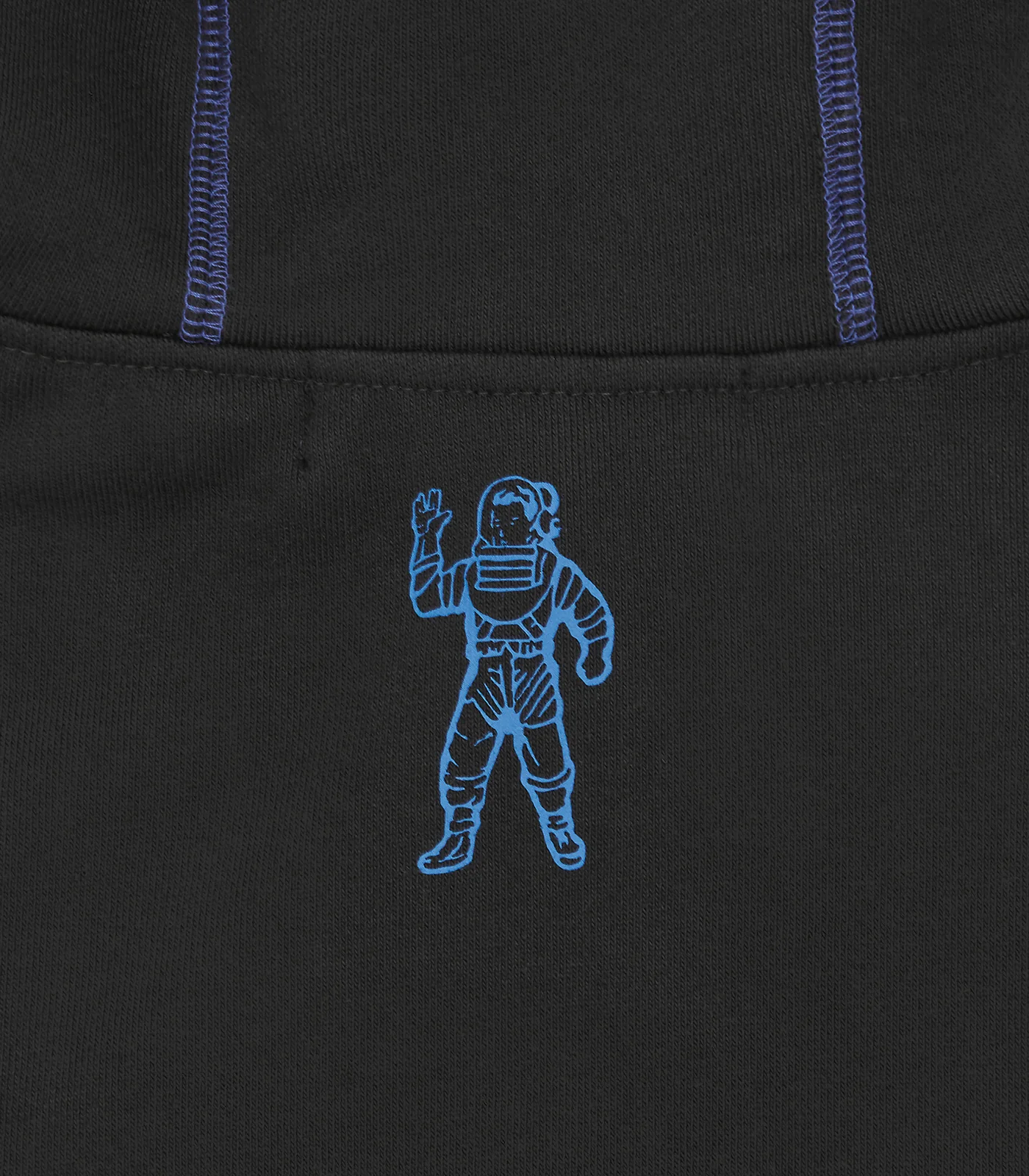 CONTRAST STITCH SCRIPT POPOVER HOOD - BLACK - Image 5