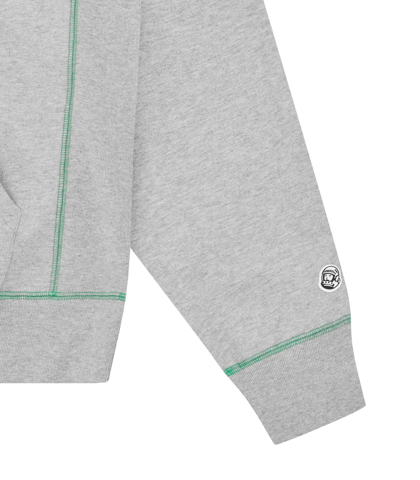 CONTRAST STITCH SCRIPT POPOVER HOOD - HEATHER GREY - Image 4