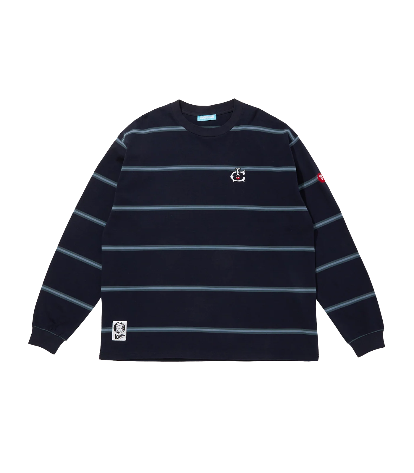 BORDER L/S T-SHIRT - NAVY