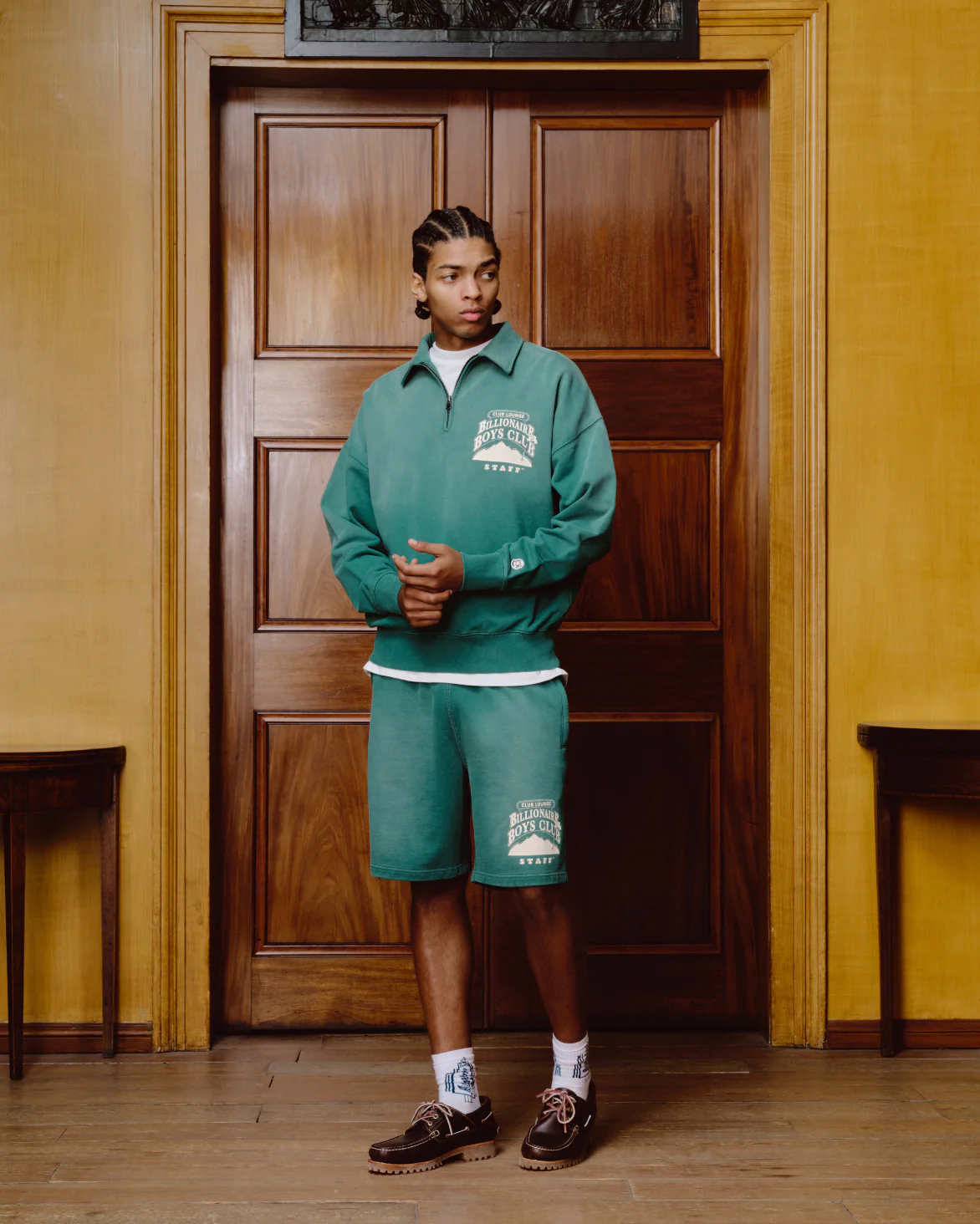 COUNTRY LOUNGE QUARTER ZIP CREWNECK - GREEN - Image 3