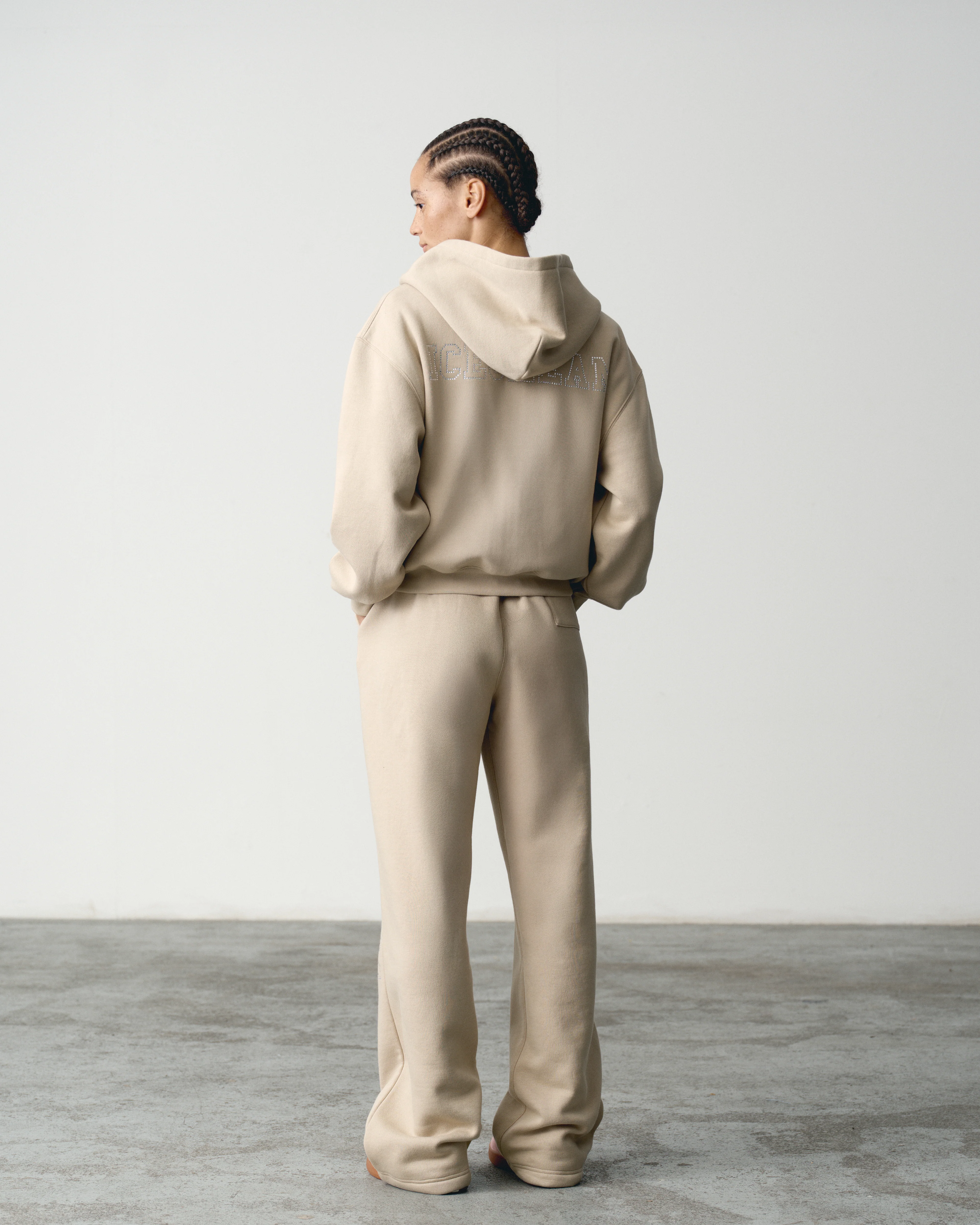 CRYSTAL STRAIGHT LEG SWEATPANTS - SAND - Image 4