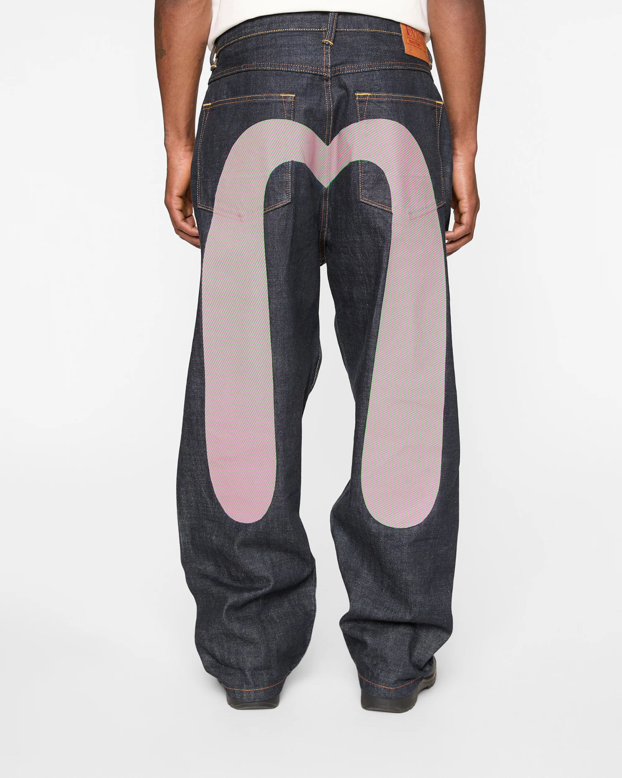 EVISU X ICECREAM DAICOCK PRINTED BAGGY JEANS - RINSE INDIGO - Image 4