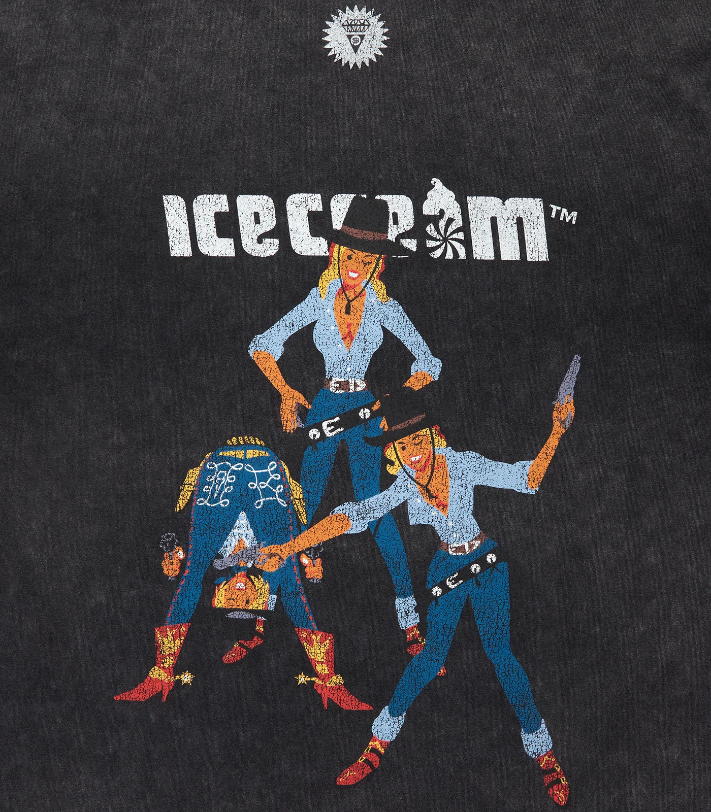 DAMAGED  ICECREAM L/S T-SHIRT - BLACK - Image 4