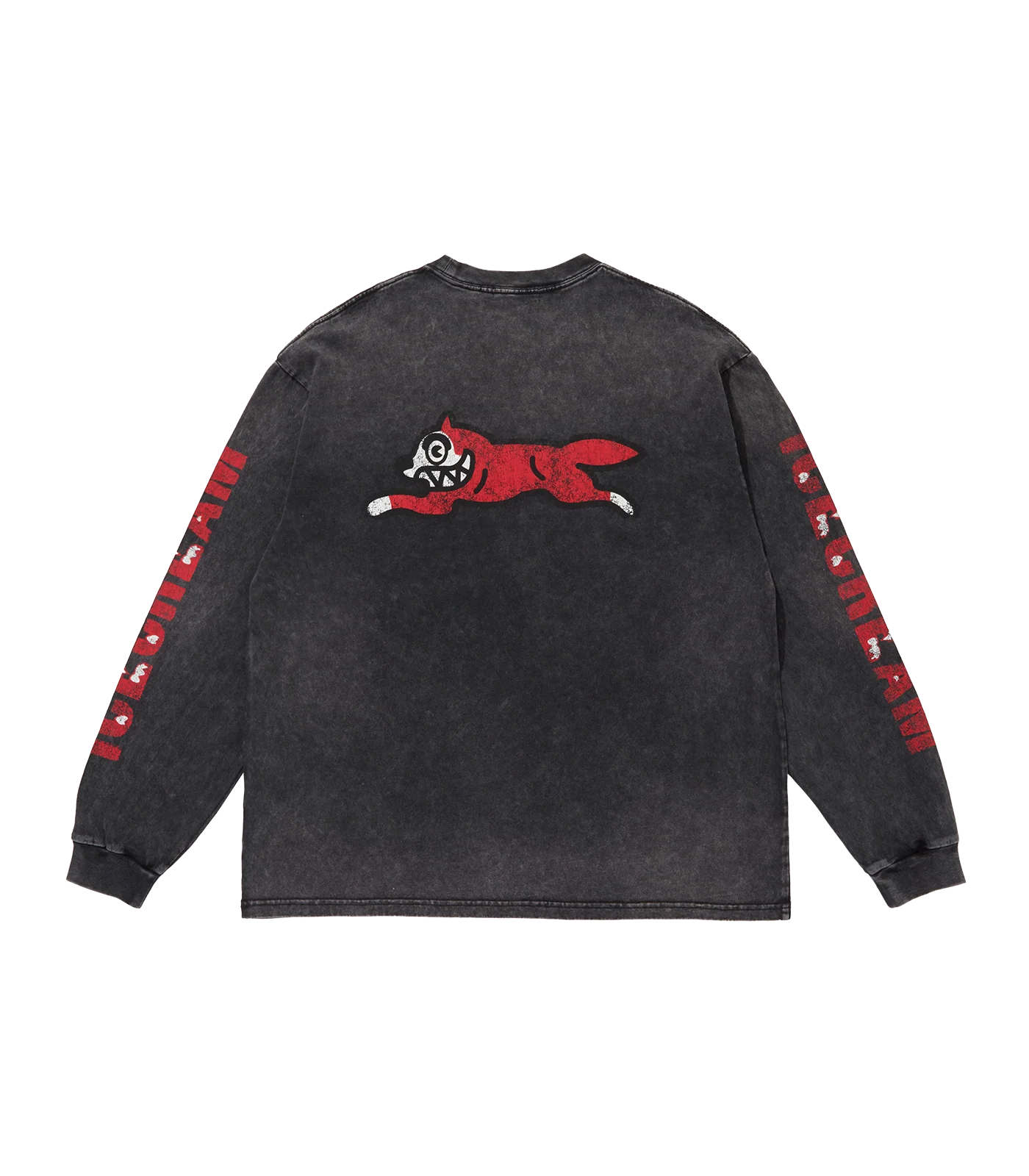 RUNNING DOG DAMAGED L/S T-SHIRT - BLACK - Image 2