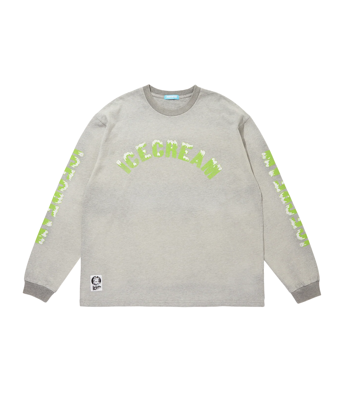 RUNNING DOG DAMAGED L/S T-SHIRT - GREY