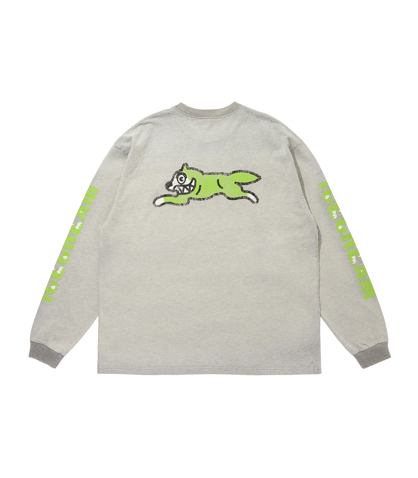 RUNNING DOG DAMAGED L/S T-SHIRT - GREY - Image 2