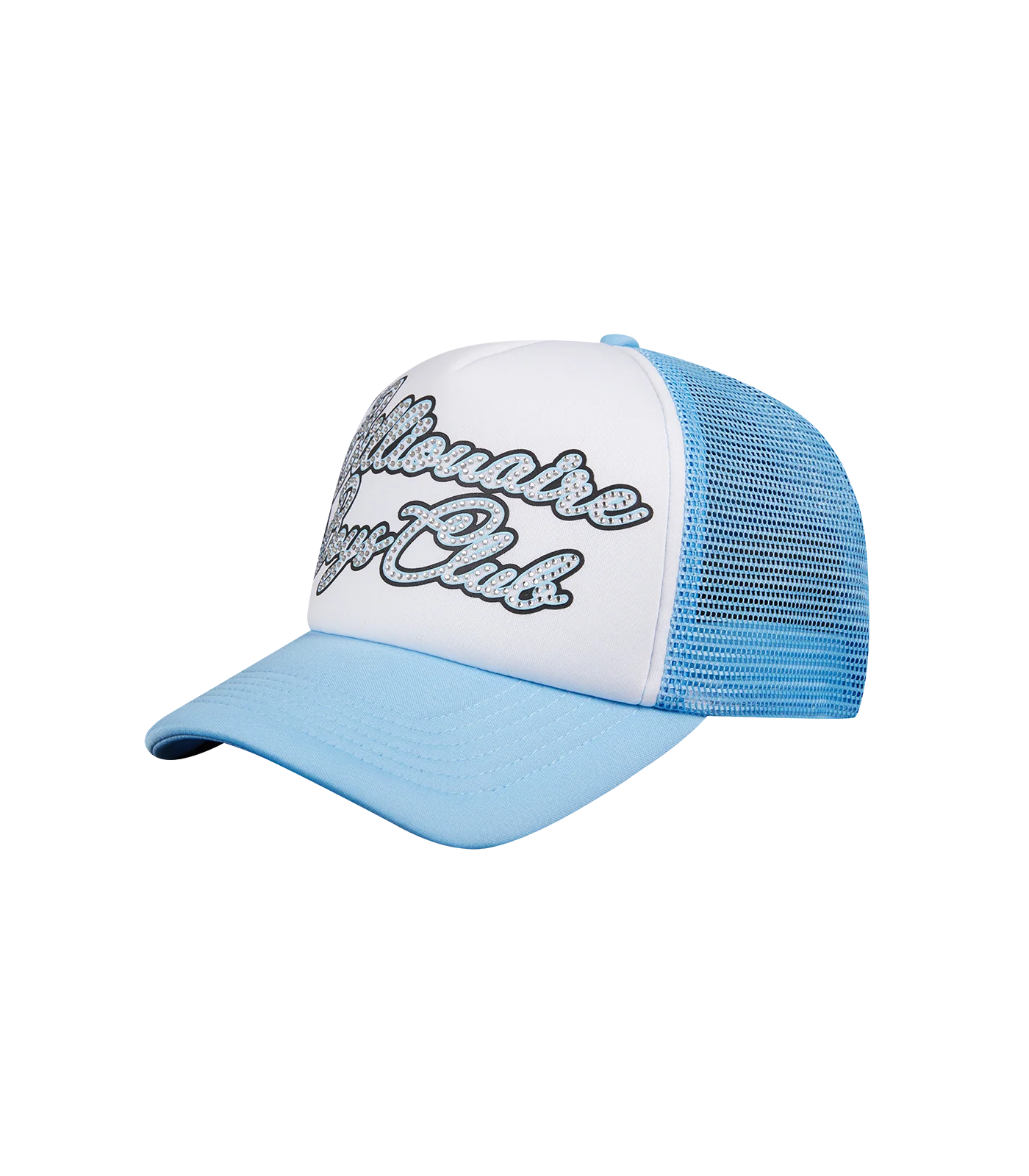 DIAMOND SCRIPT TRUCKER CAP - BLUE/WHITE