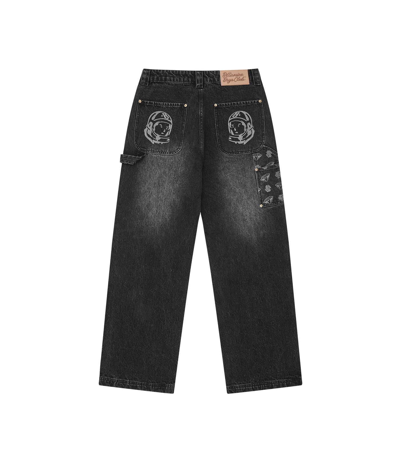 DIAMONDS & DOLLARS DENIM CARPENTER PANTS - BLACK - Image 2