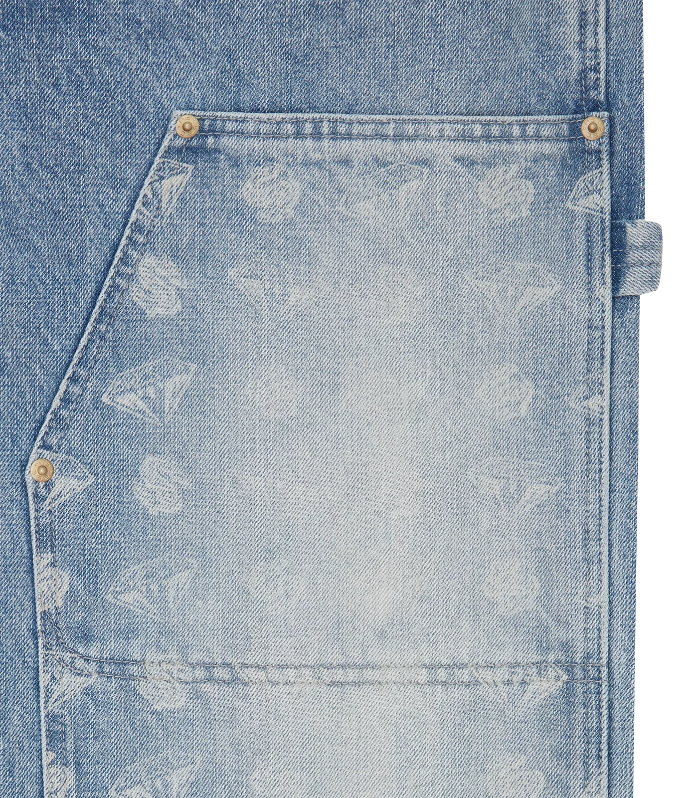 DIAMONDS & DOLLARS DENIM CARPENTER PANTS - LIGHT WASH BLUE - Image 5