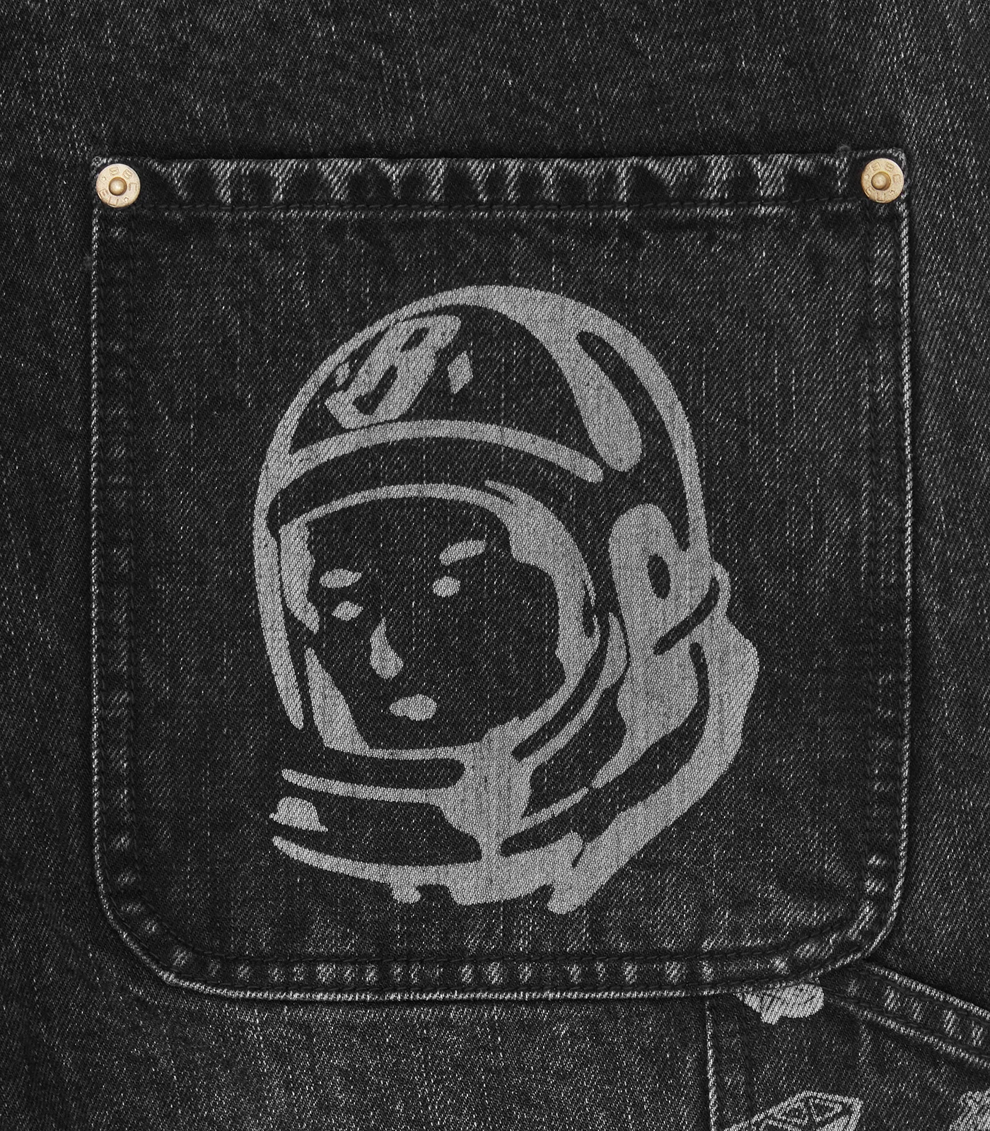 DIAMONDS & DOLLARS DENIM CARPENTER SHORTS - BLACK - Image 4