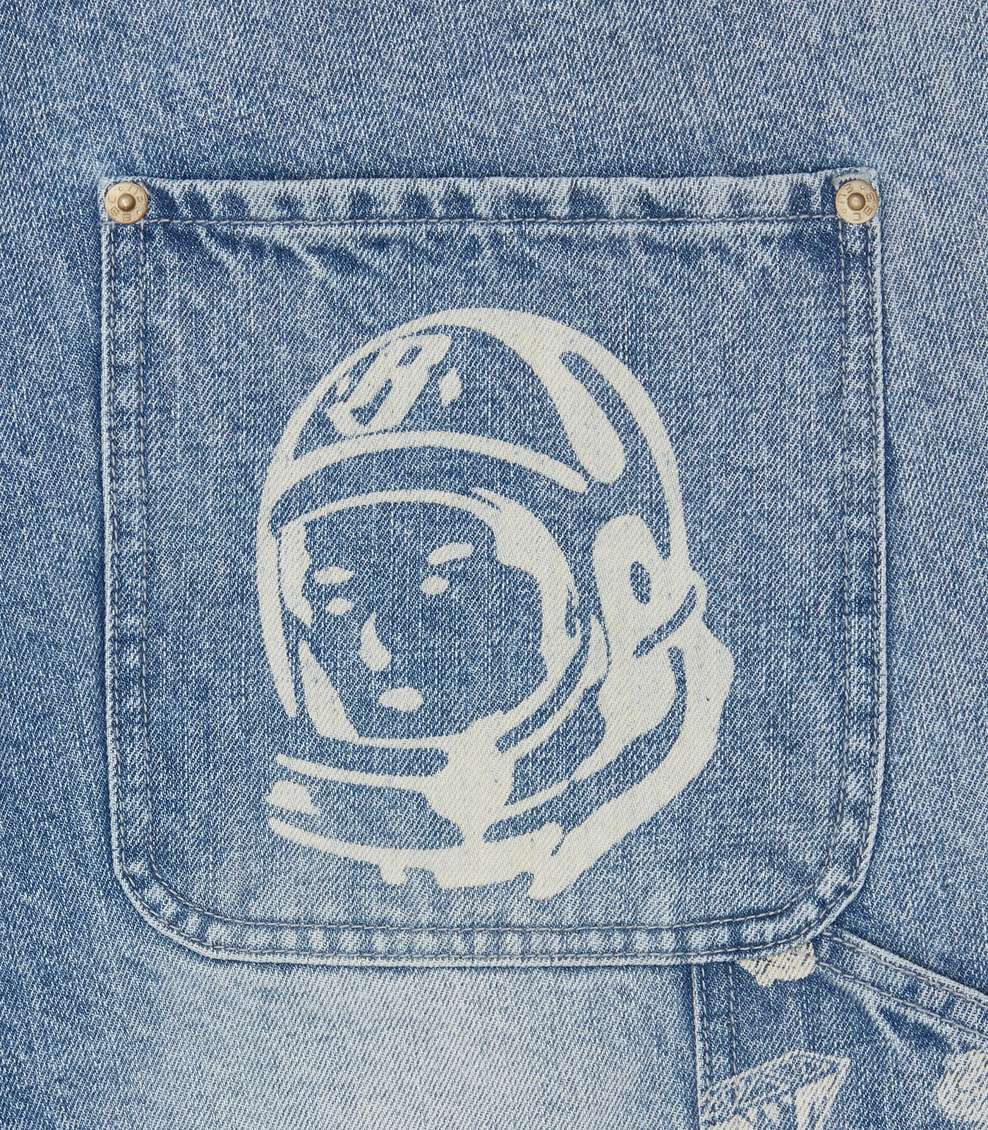 DIAMONDS & DOLLARS DENIM CARPENTER SHORTS - LIGHT WASH BLUE - Image 6