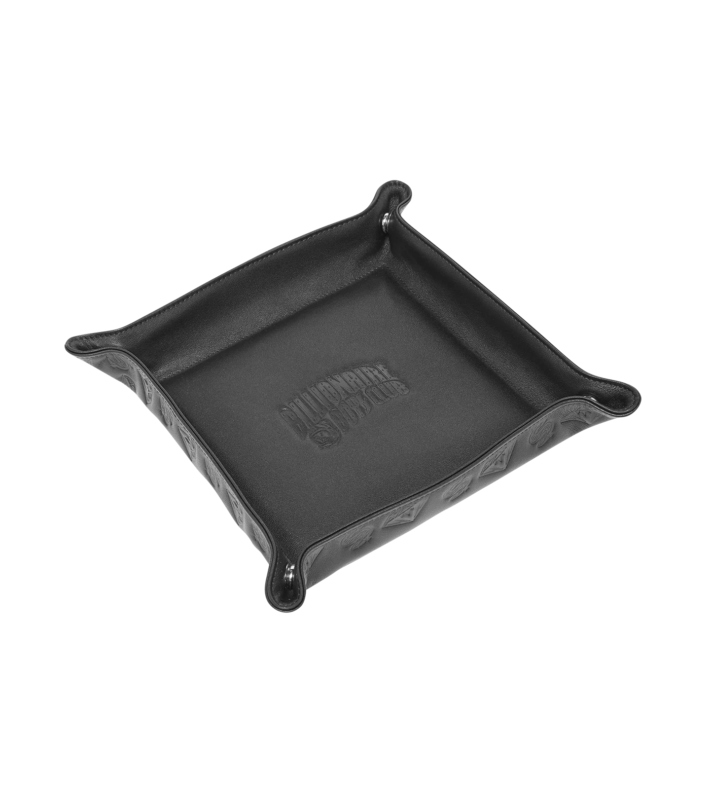 DIAMONDS & DOLLARS LARGE LEATHER COIN TRAY - BLACK