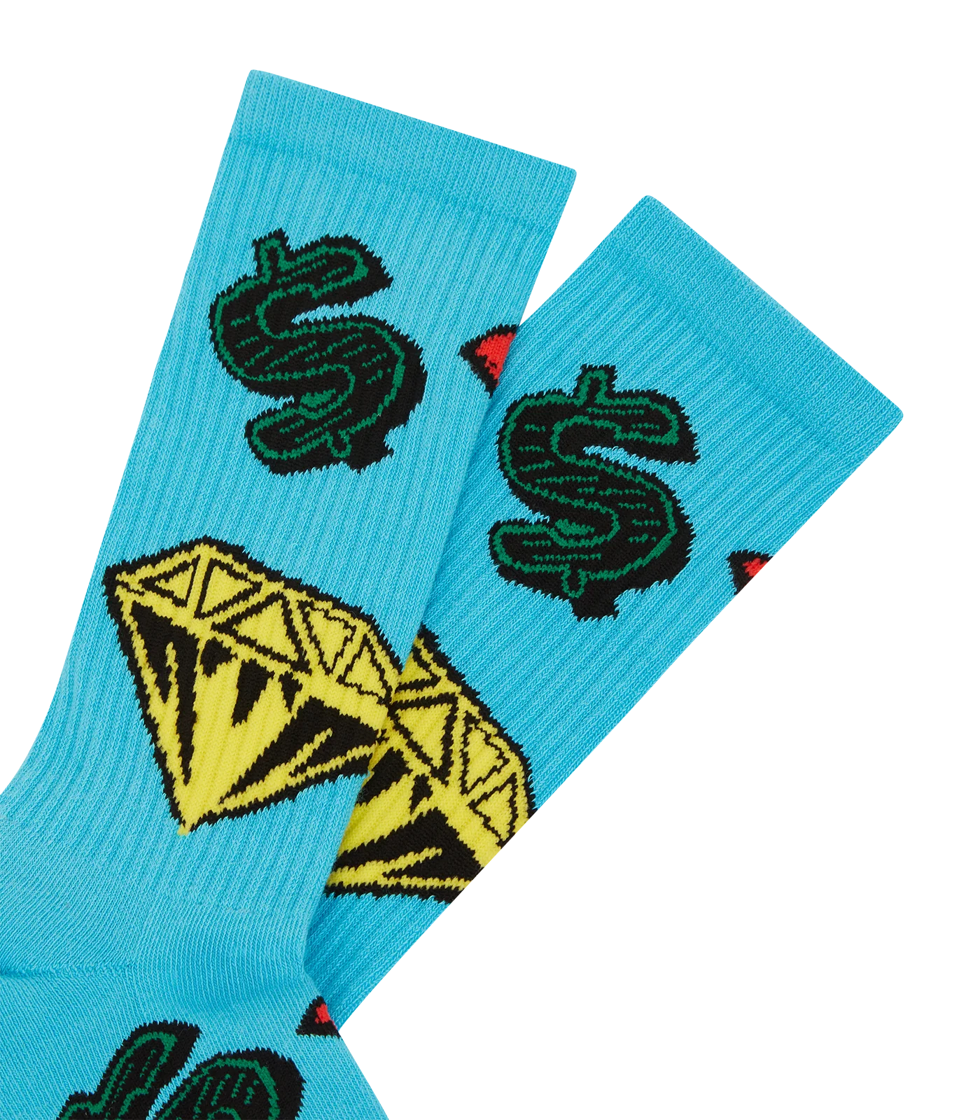 DIAMONDS & DOLLARS SOCKS - BLUE - Image 2