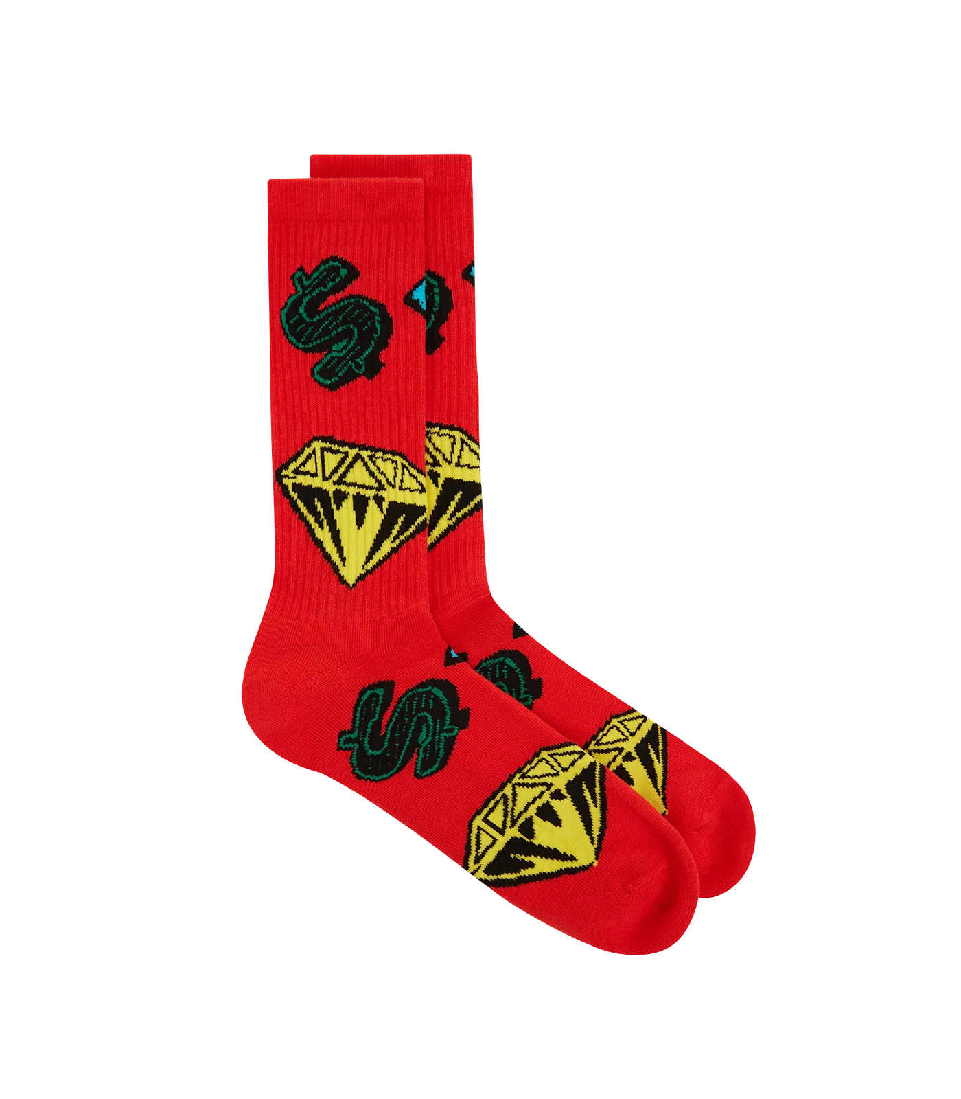 DIAMONDS & DOLLARS SOCKS - RED