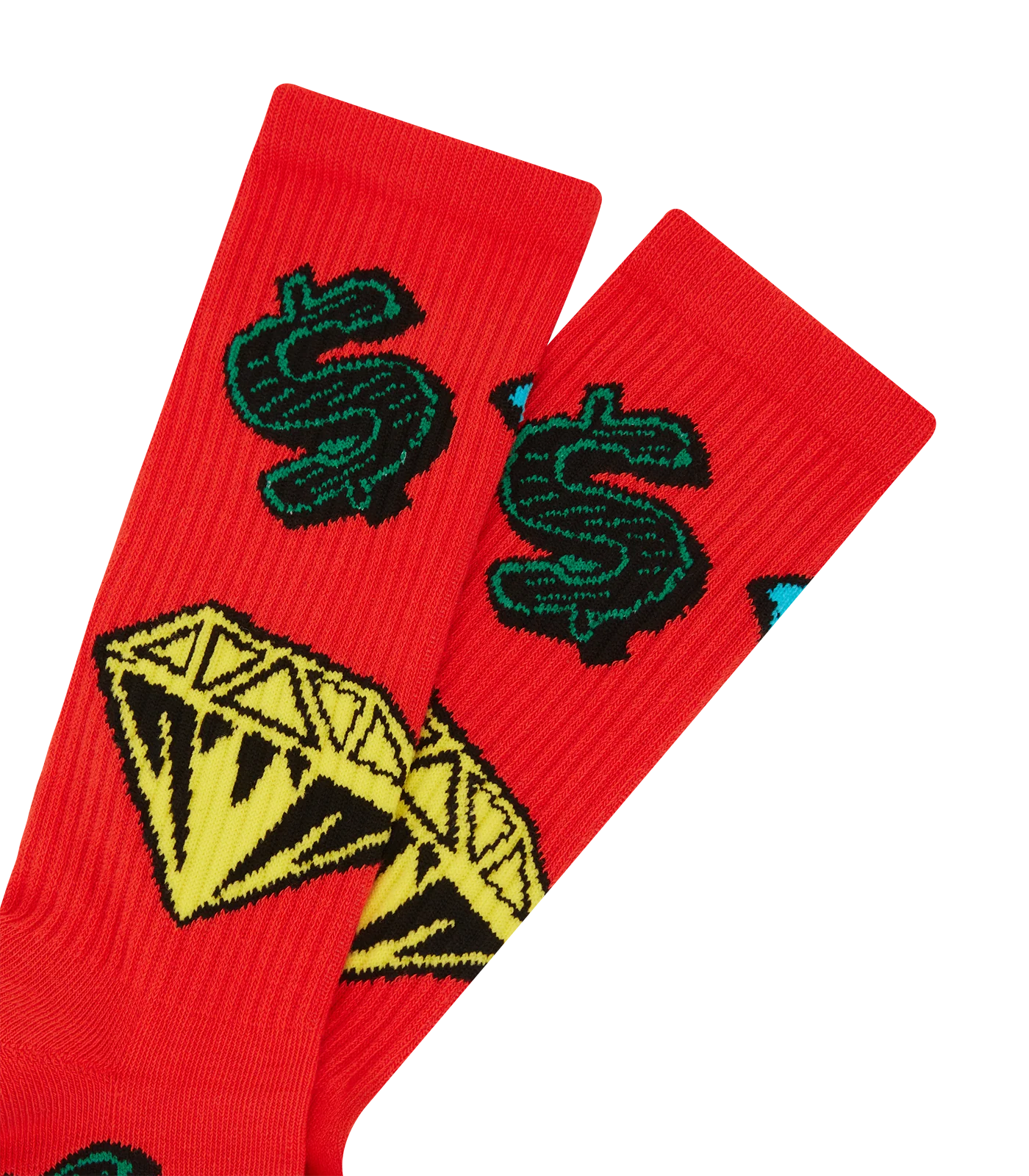 DIAMONDS & DOLLARS SOCKS - RED - Image 2