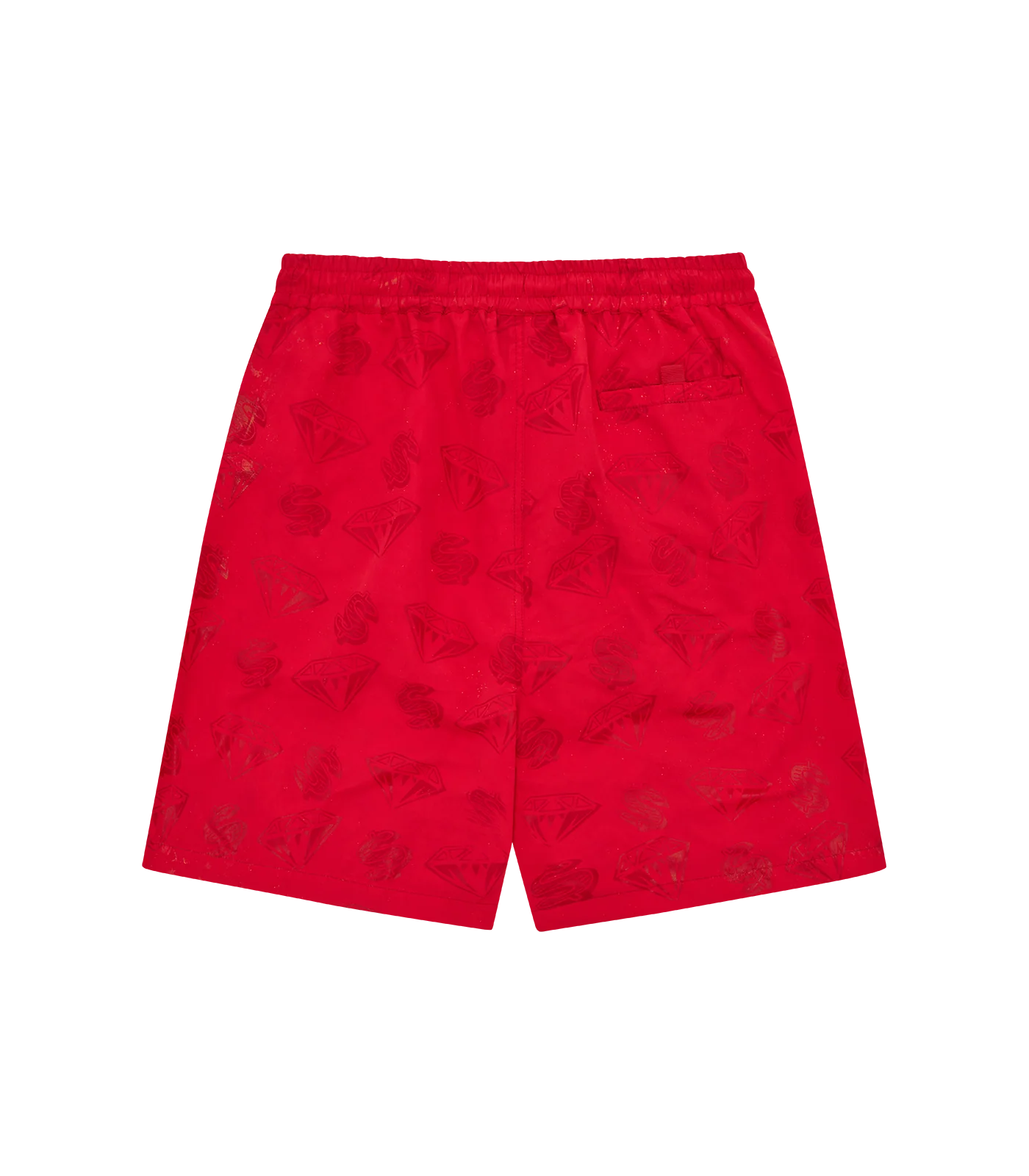 DIAMONDS & DOLLARS WATER-REACTIVE SWIM SHORT - RED - Image 5