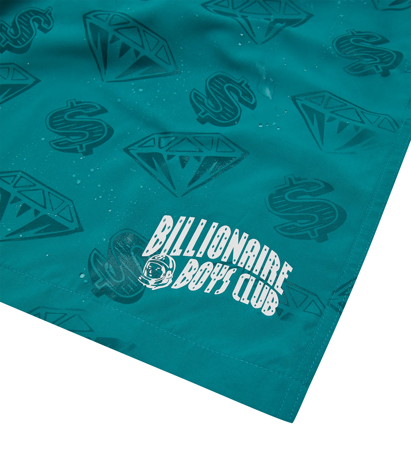 DIAMONDS & DOLLARS WATER-REACTIVE SWIM SHORT - TEAL - Image 3