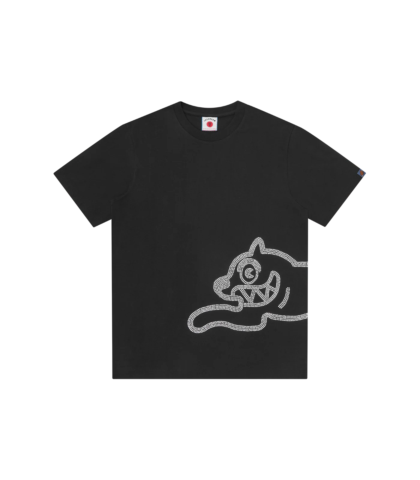 DIAMONTE JUMBO RUNNING DOG T-SHIRT - BLACK