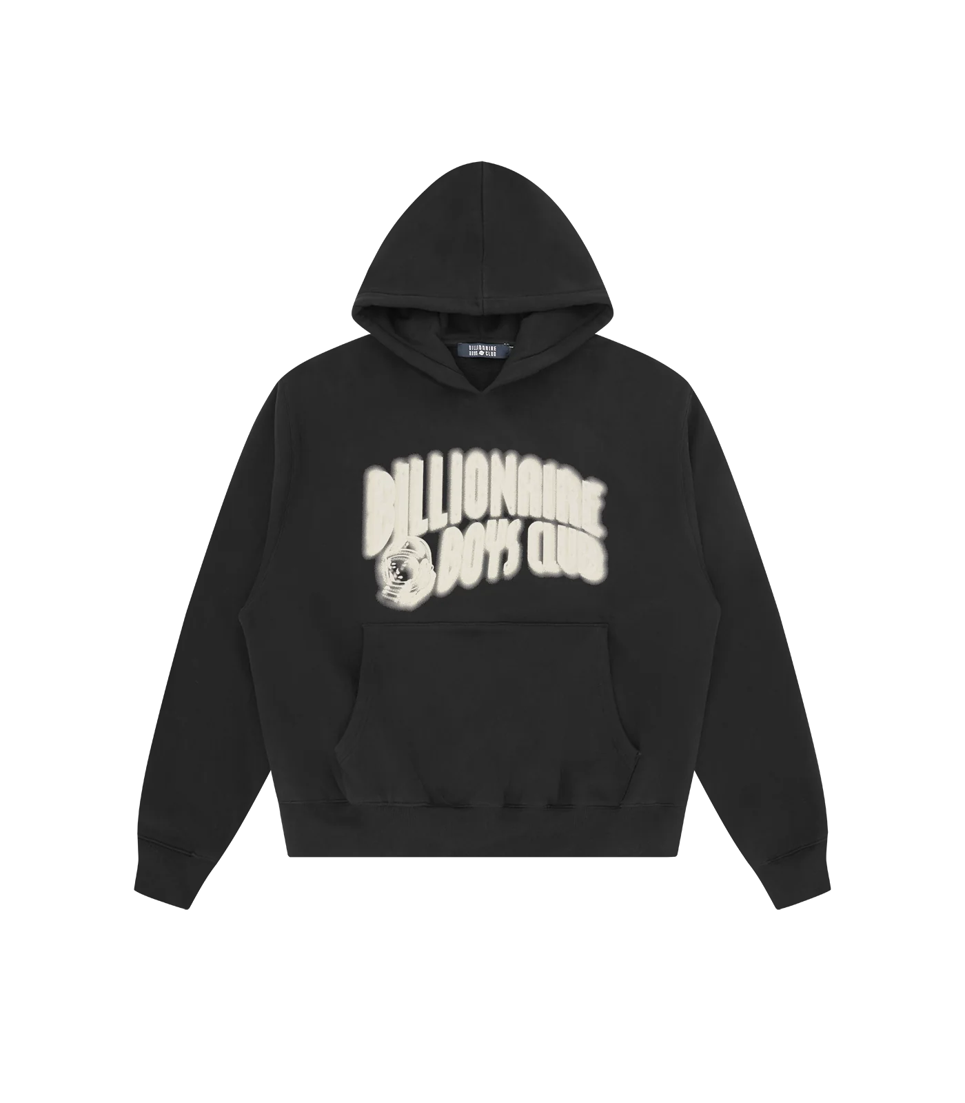 DISTORTED ARCH LOGO OVERSIZED POPOVER HOOD - BLACK