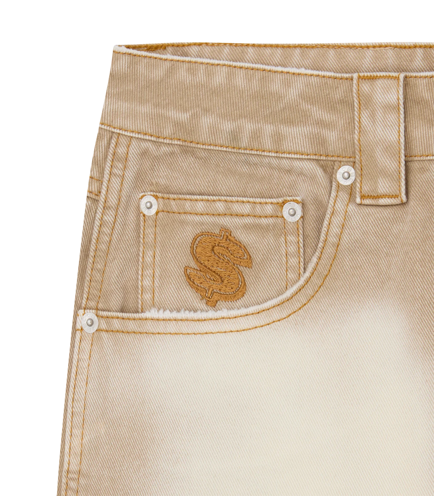DISTRESSED ASTRO DENIM CARPENTER PANTS - SAND WASH - Image 4