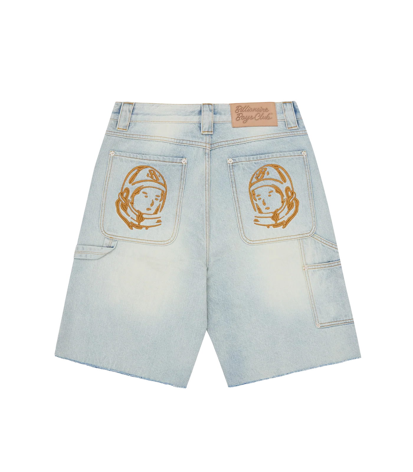 DISTRESSED ASTRO DENIM CARPENTER SHORTS - LIGHT WASH BLUE - Image 3