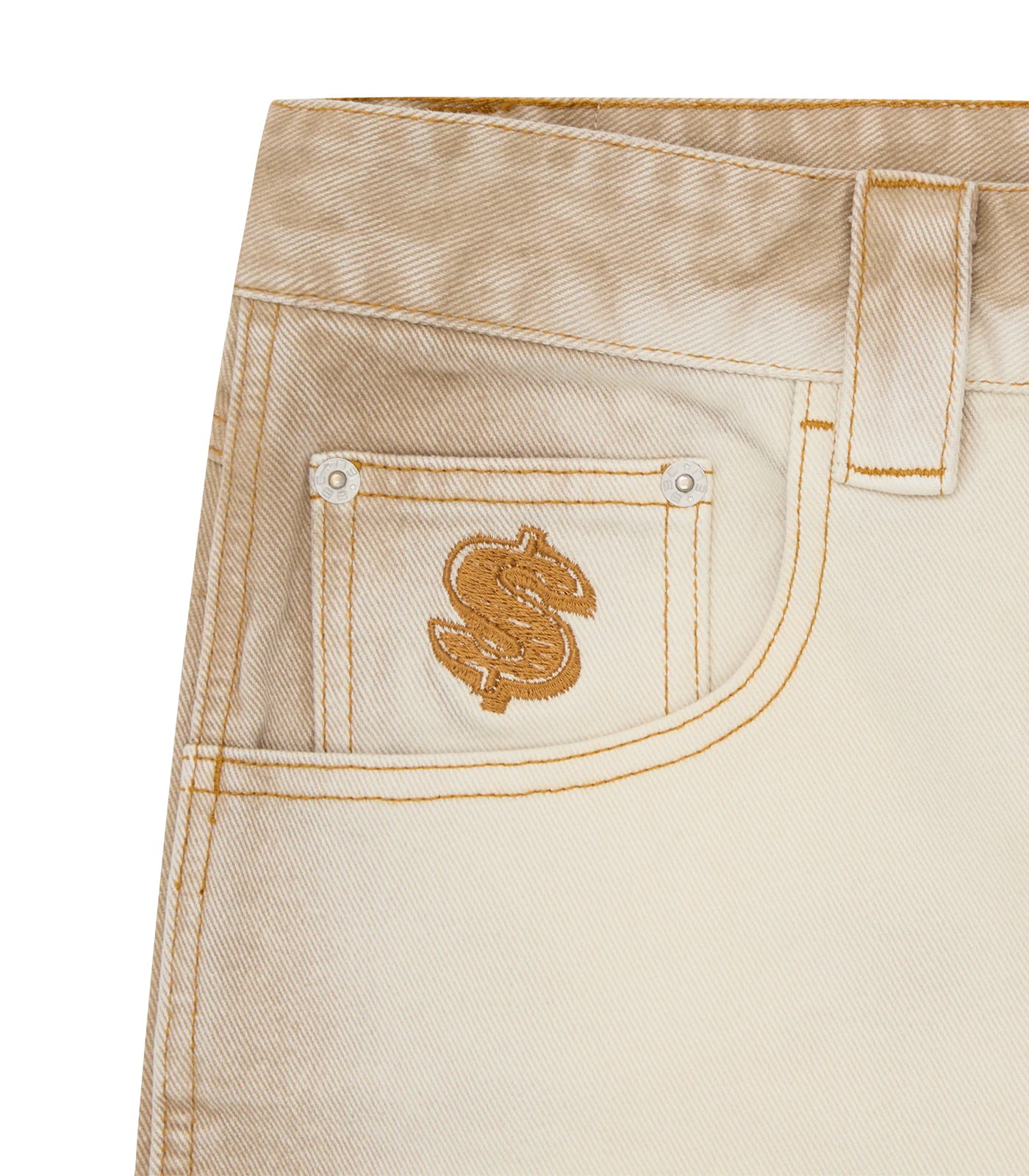 DISTRESSED ASTRO DENIM CARPENTER SHORTS - SAND WASH - Image 4